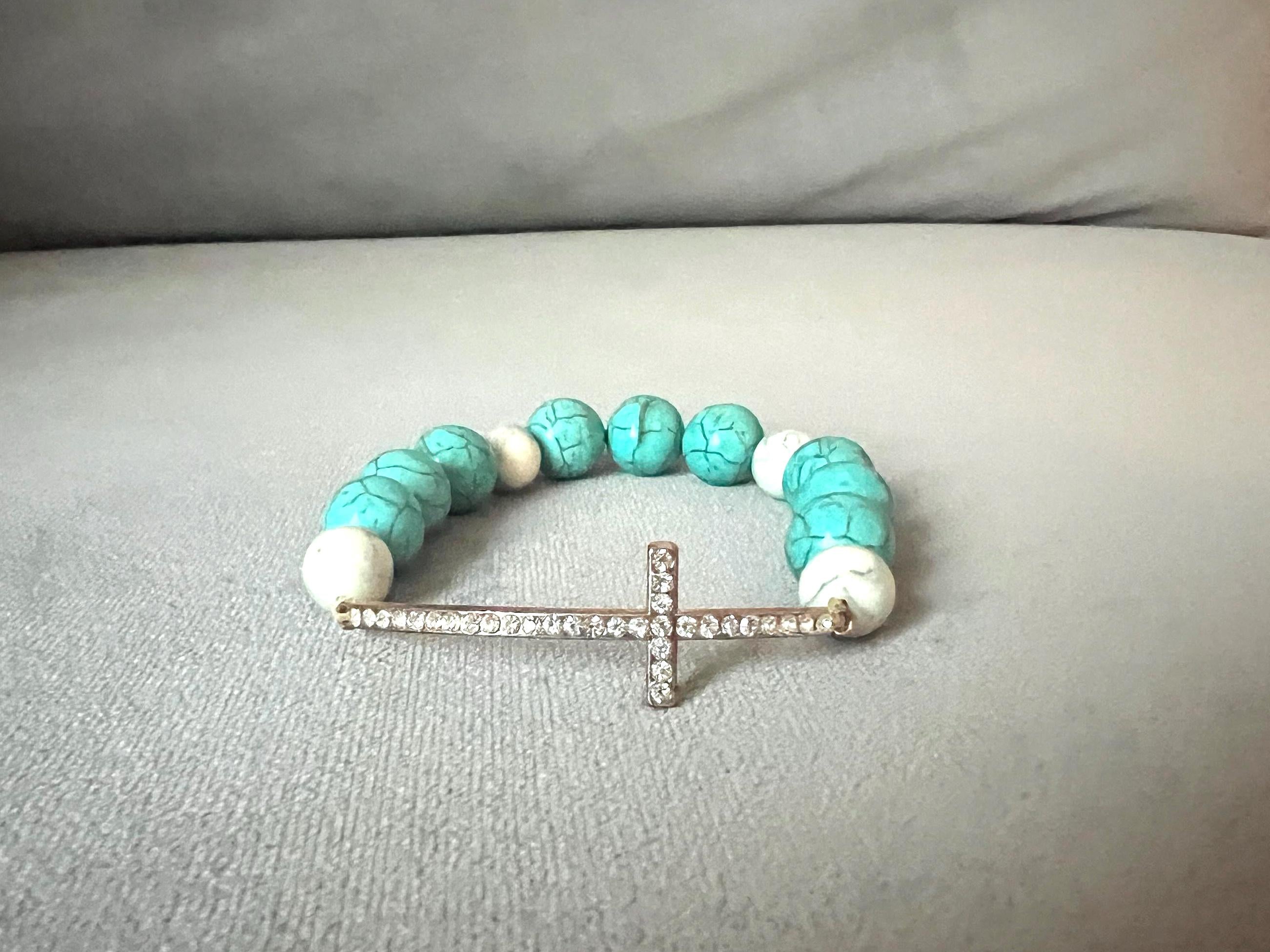 Turquoise Skies Cross Bracelet
