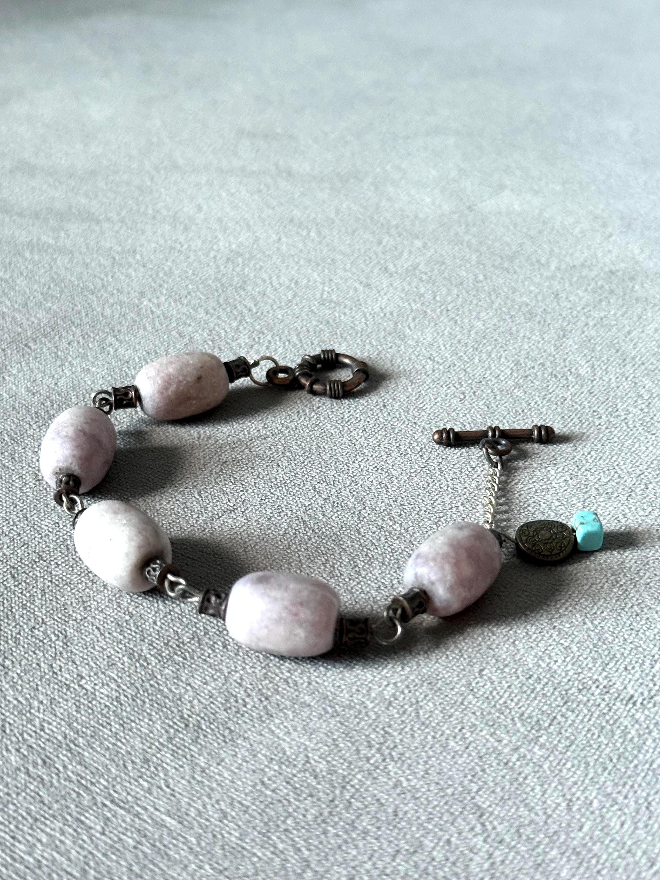 Dusty Pink Smoke Charm Bracelet