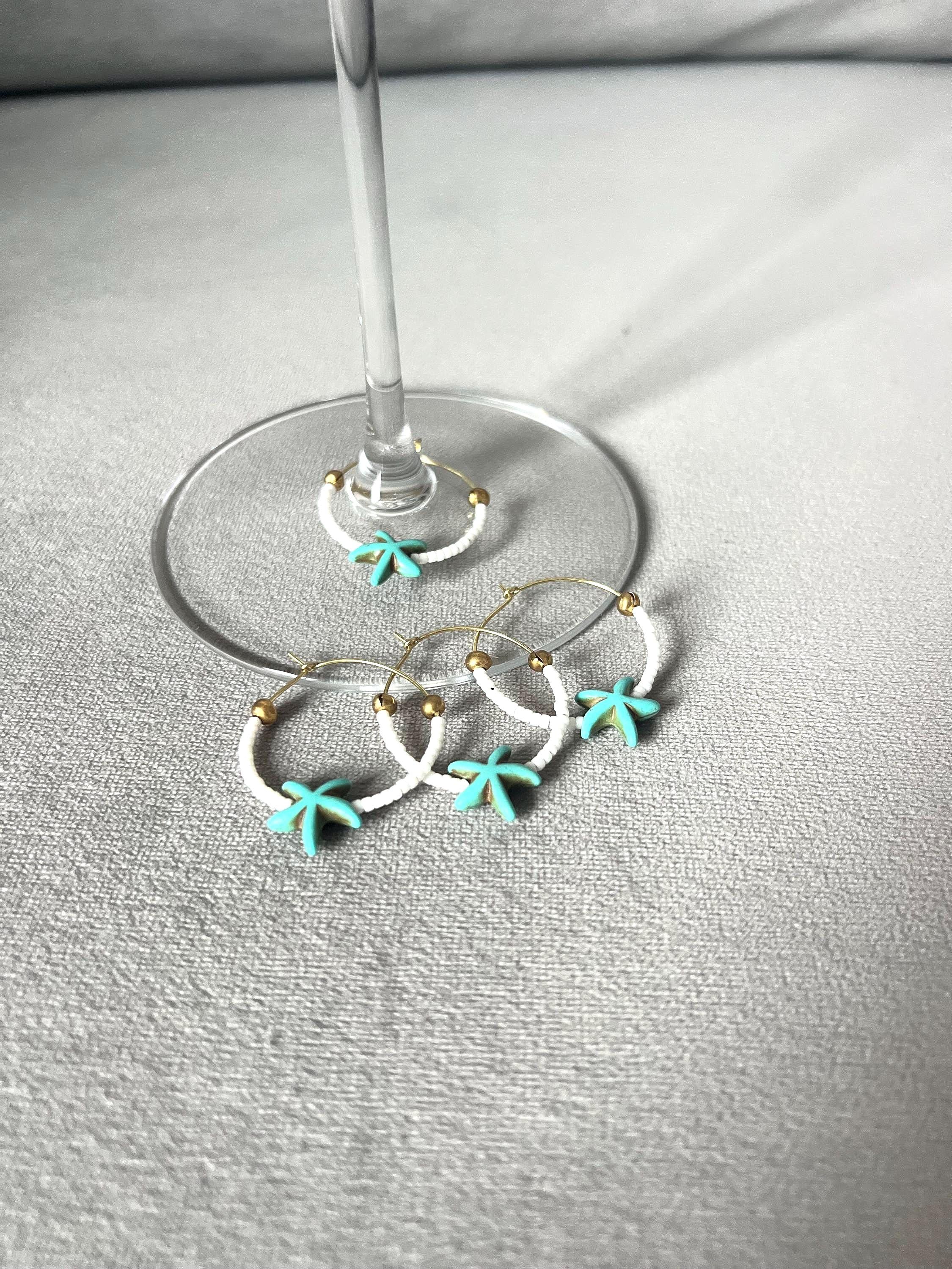 Sea Sip Starfish Wine Charms – Set of 4