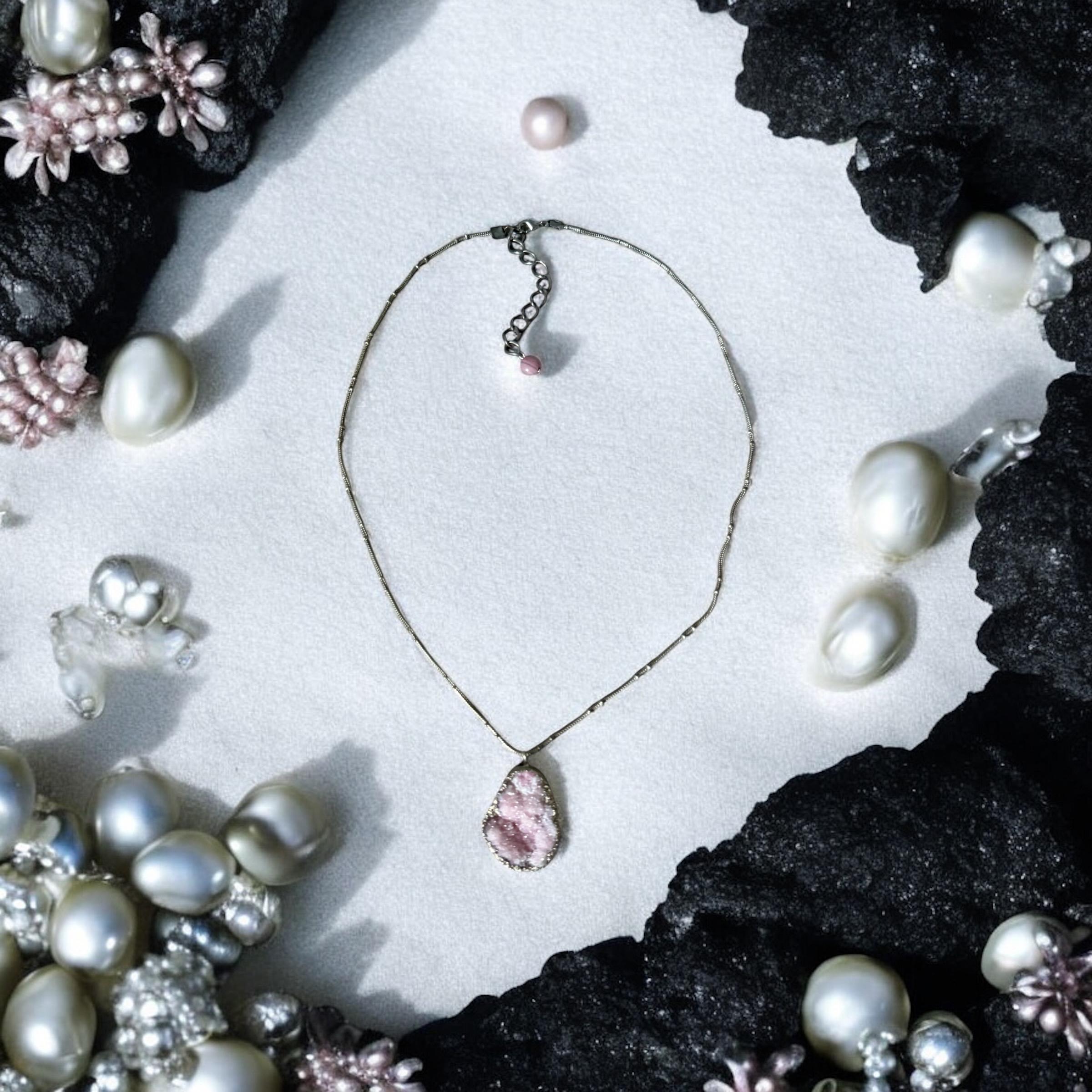 Blush Shard Crystal Ore Pendant Necklace
