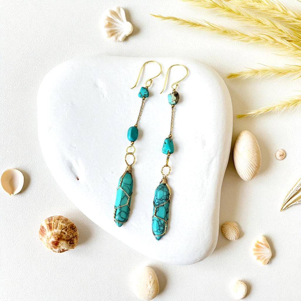 Azure Siren Drop Earrings – Oceanbound Collection