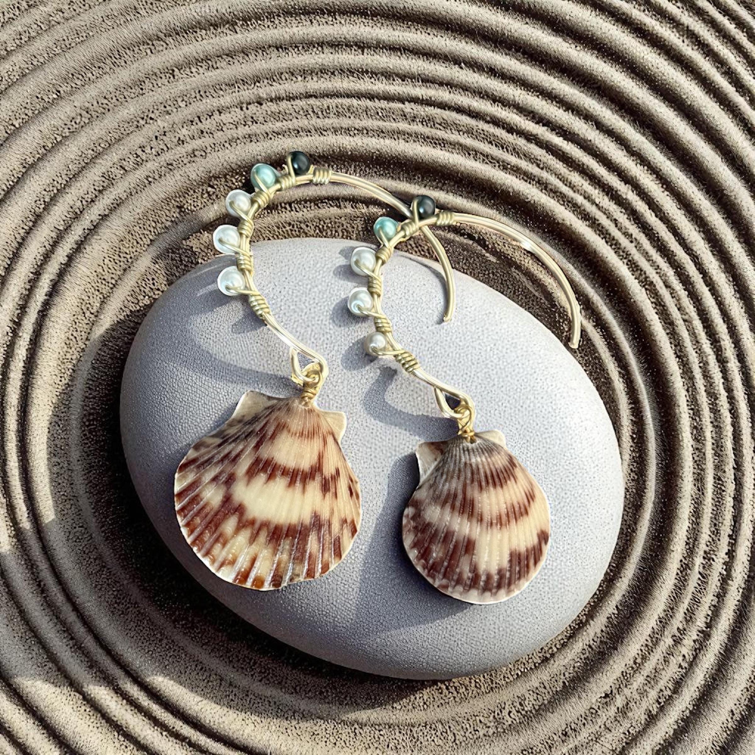 Luxe Vietnamese Shell Hoop Earrings