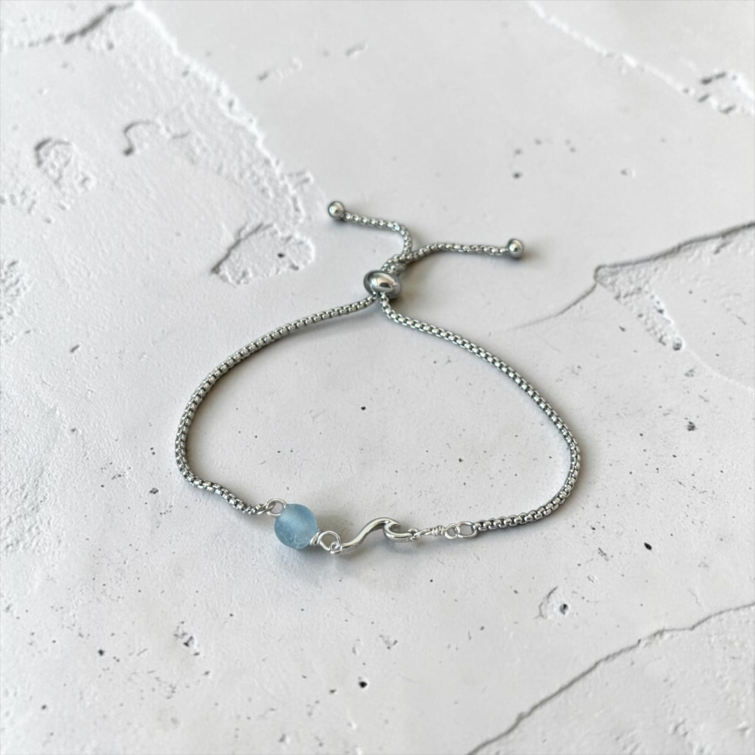 Glacial Tide Slider Bolo Bracelet — Coastal Silver Edition