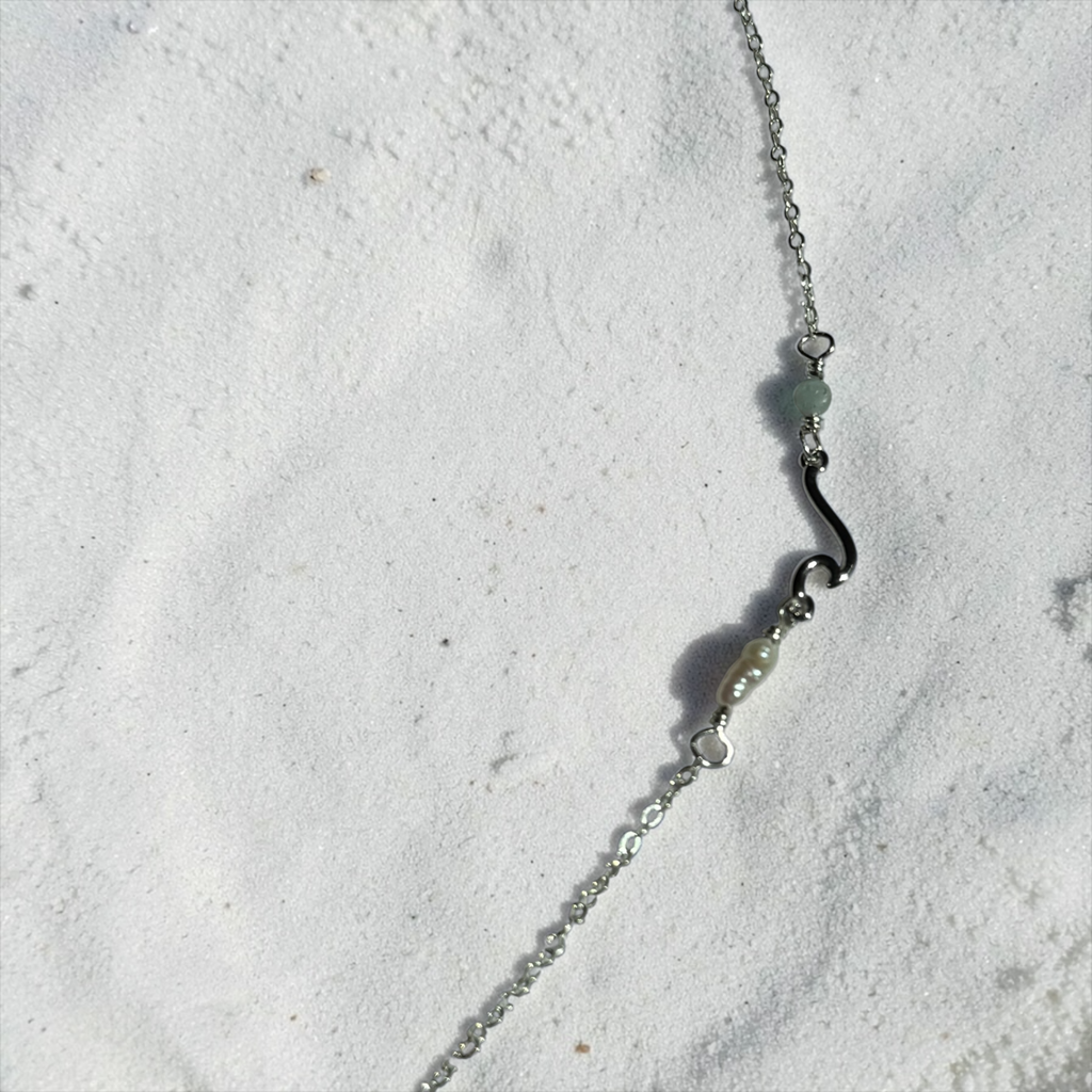 Seafoam Aquamarine Sea Glass Necklace