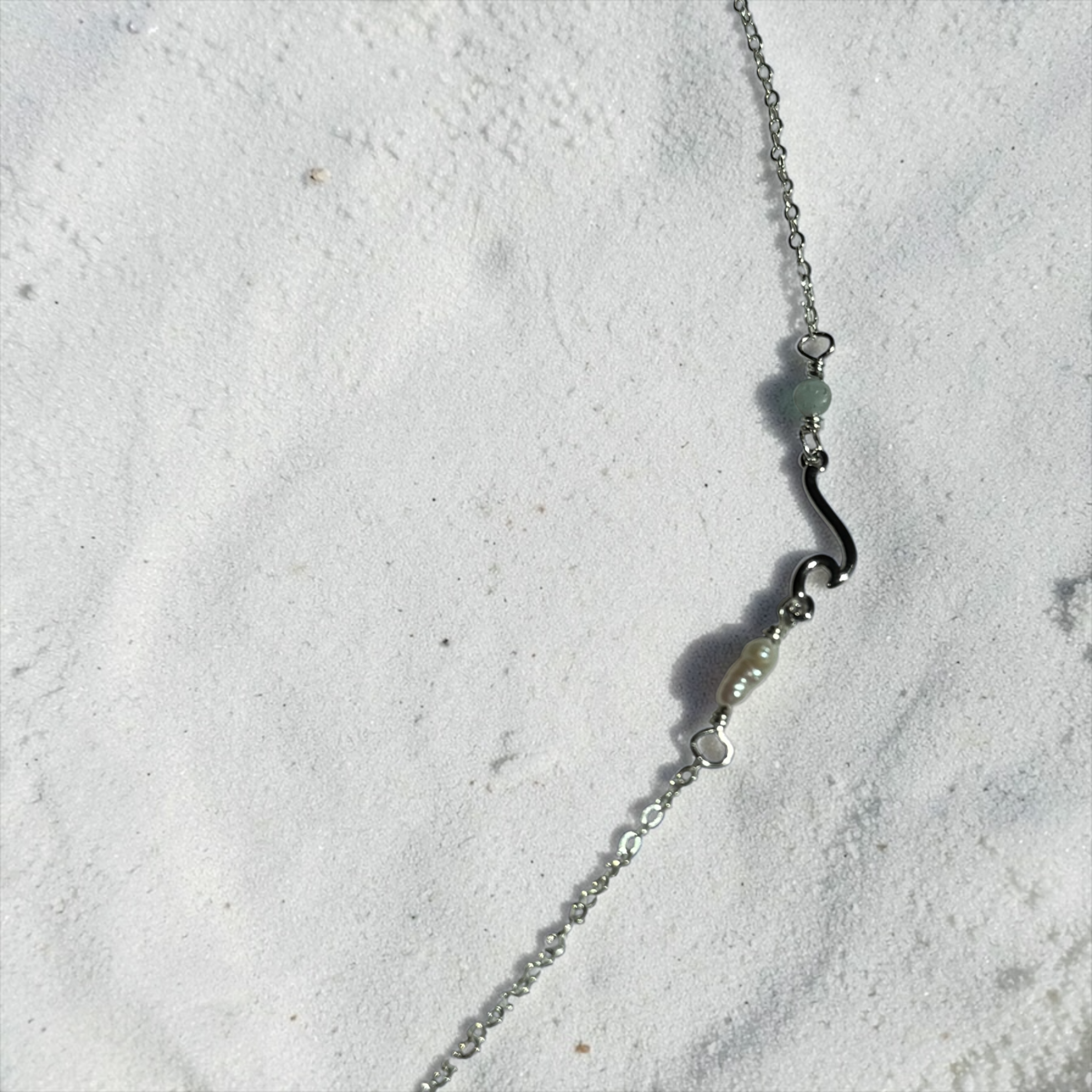 Seafoam Aquamarine Sea Glass Necklace