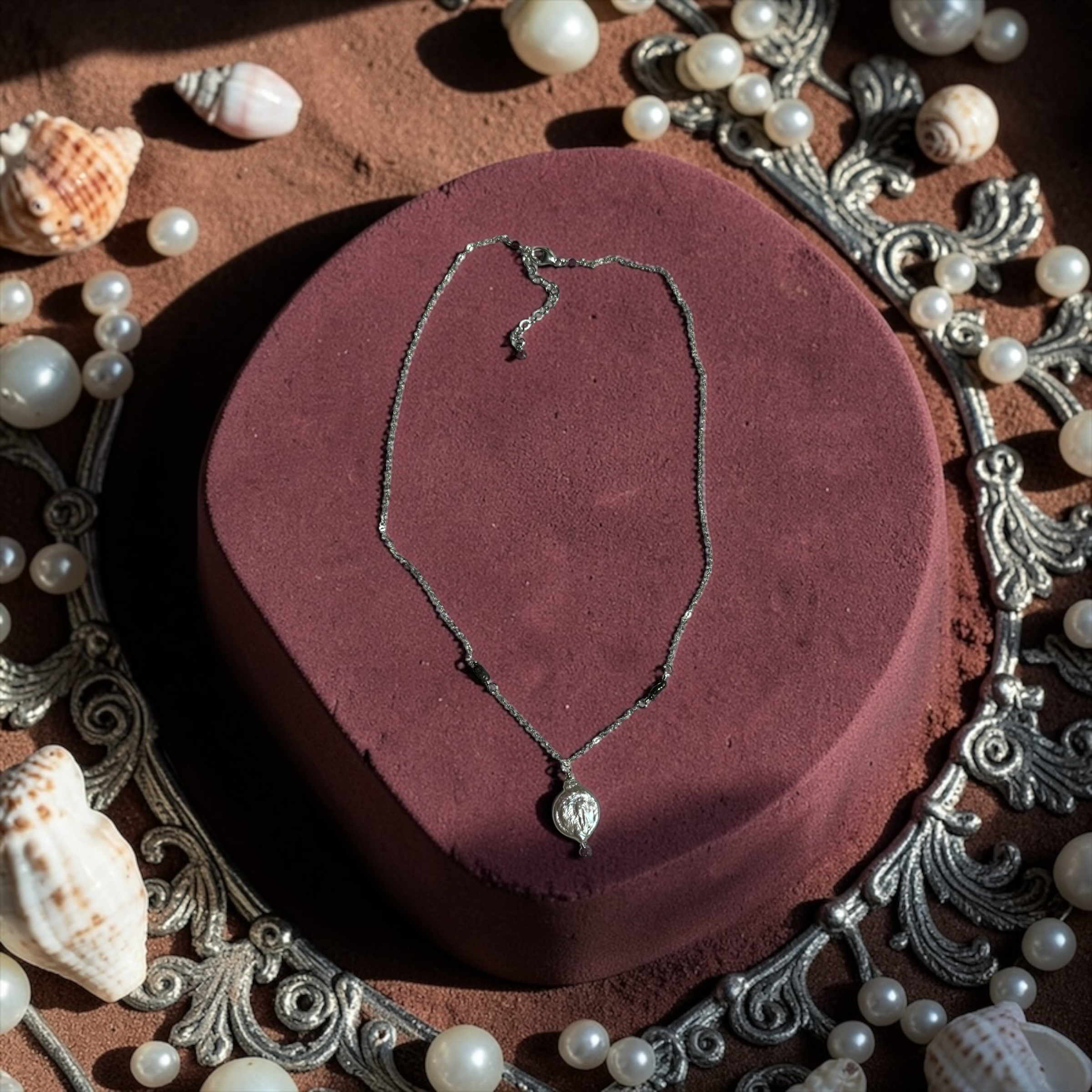 Saltwater Glow Pearl Drop Necklace — Ocean Muse Collection