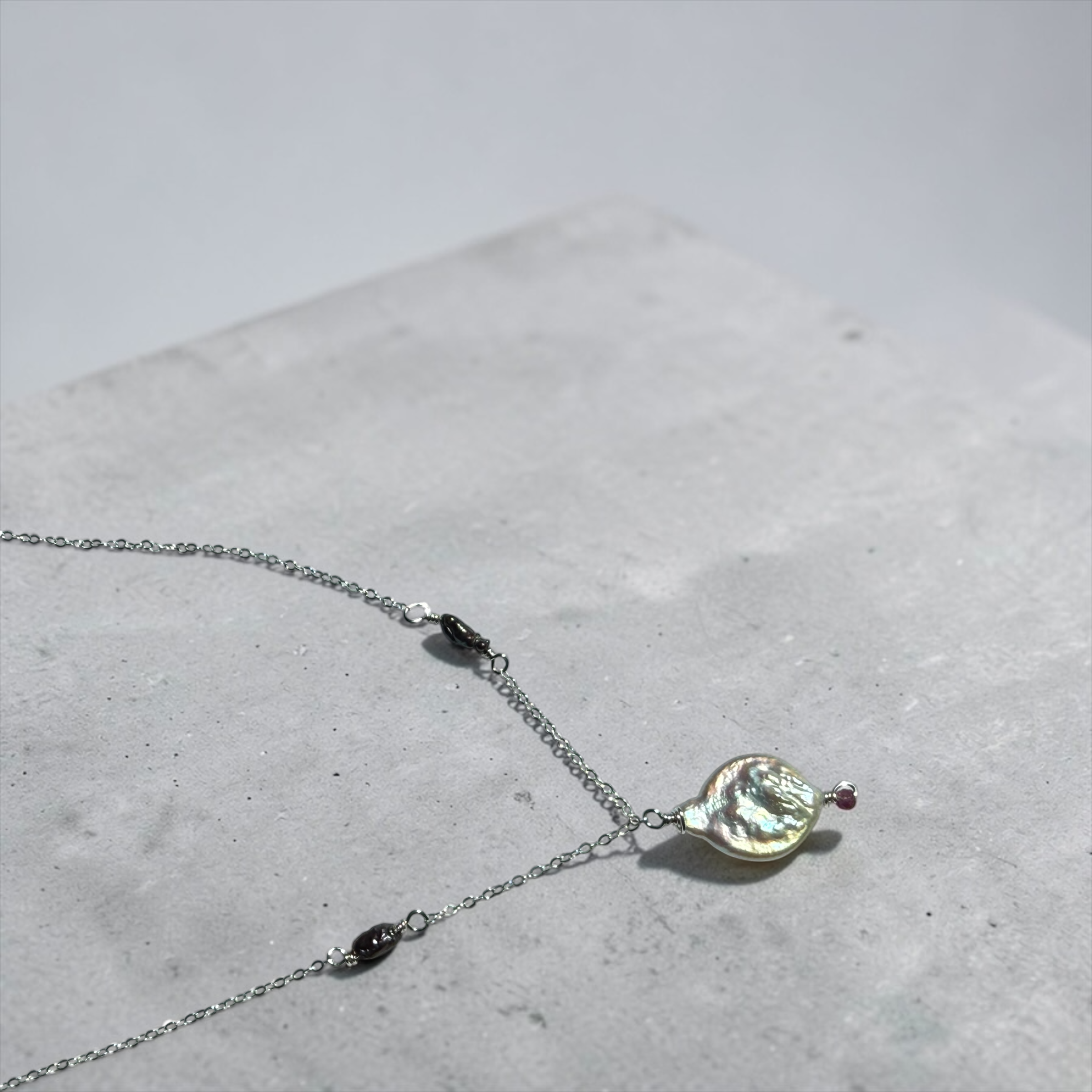 Saltwater Glow Pearl Drop Necklace — Ocean Muse Collection