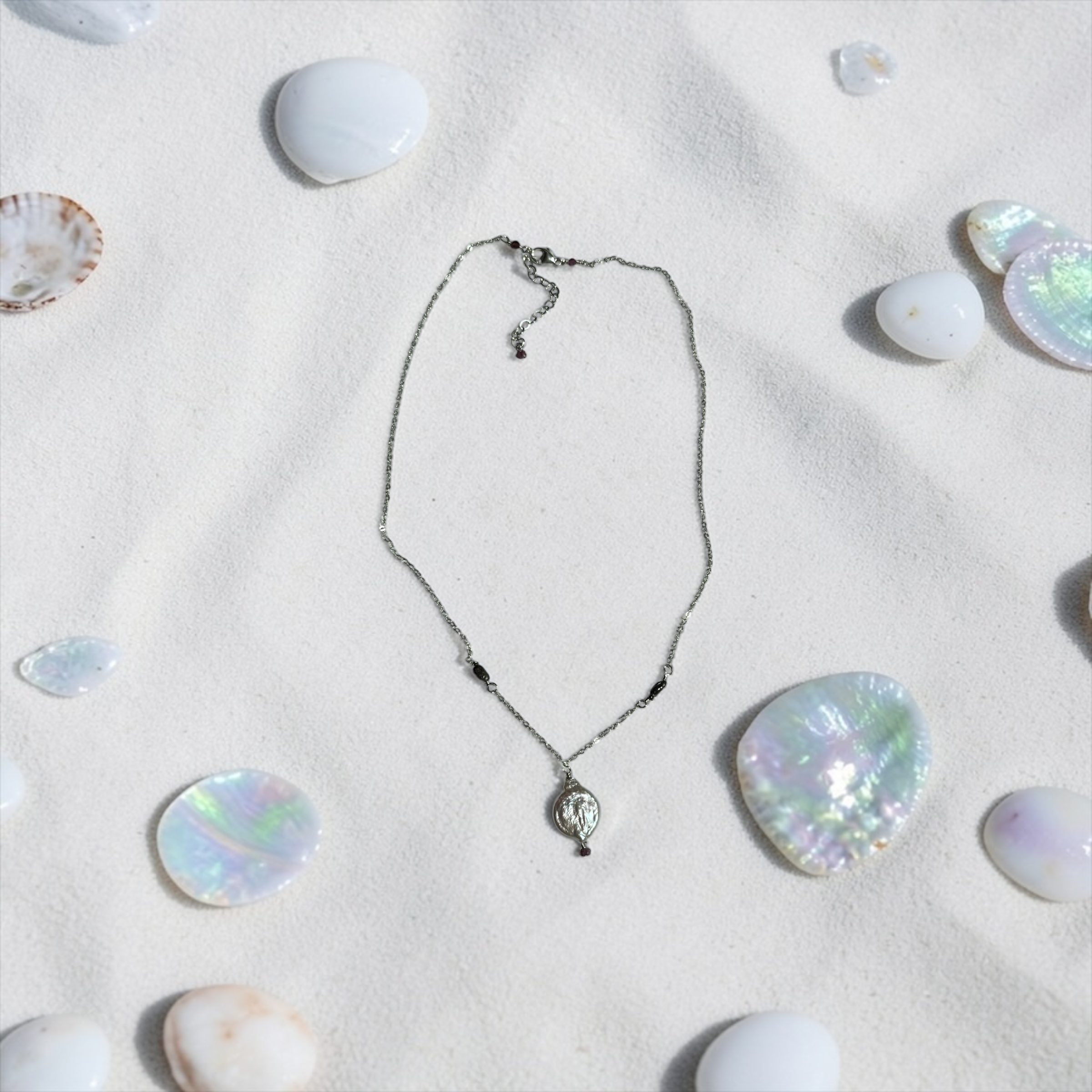 Saltwater Glow Pearl Drop Necklace — Ocean Muse Collection