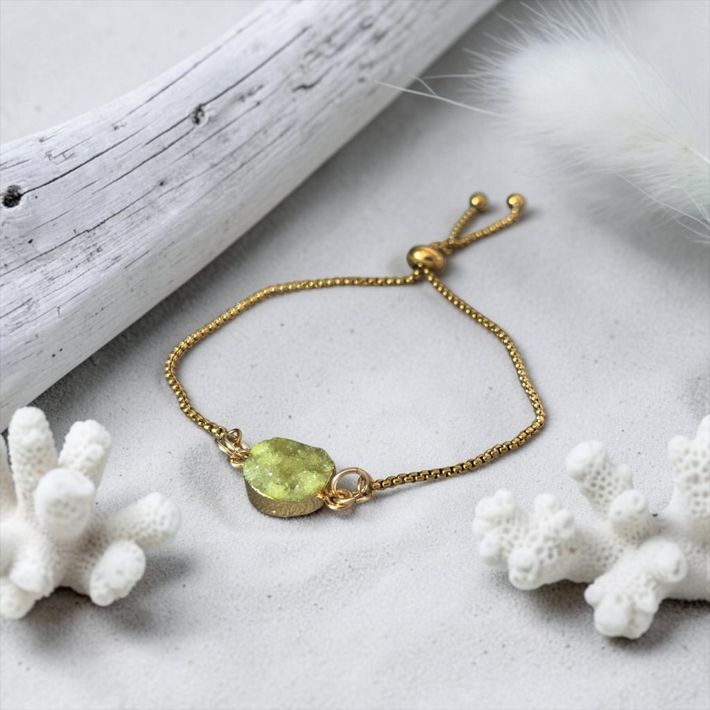 Citrus Tide Druzy Slider Bolo Bracelet — Coastal Crush Collection