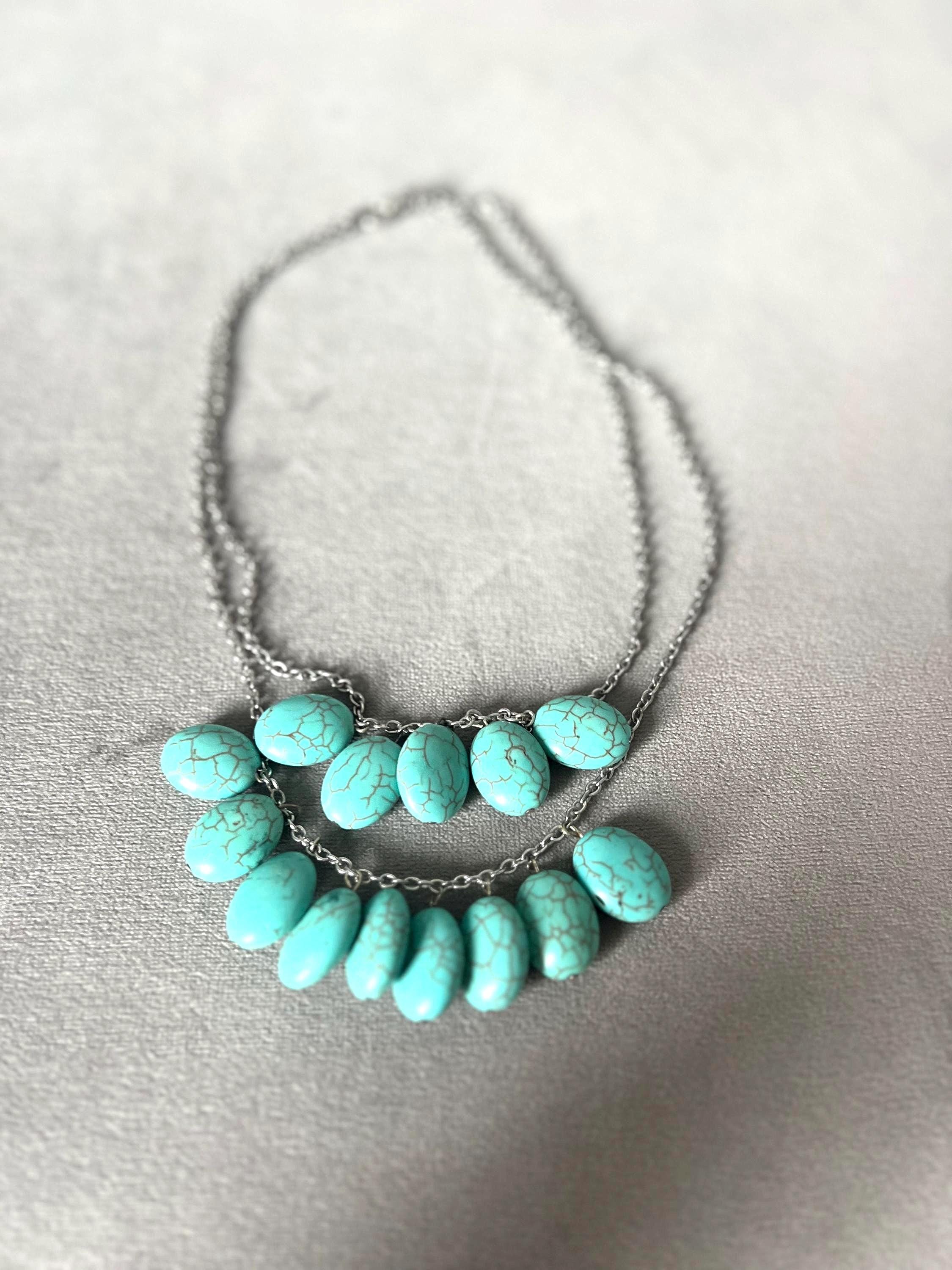 Turquoise Double-Strand Statement Necklace