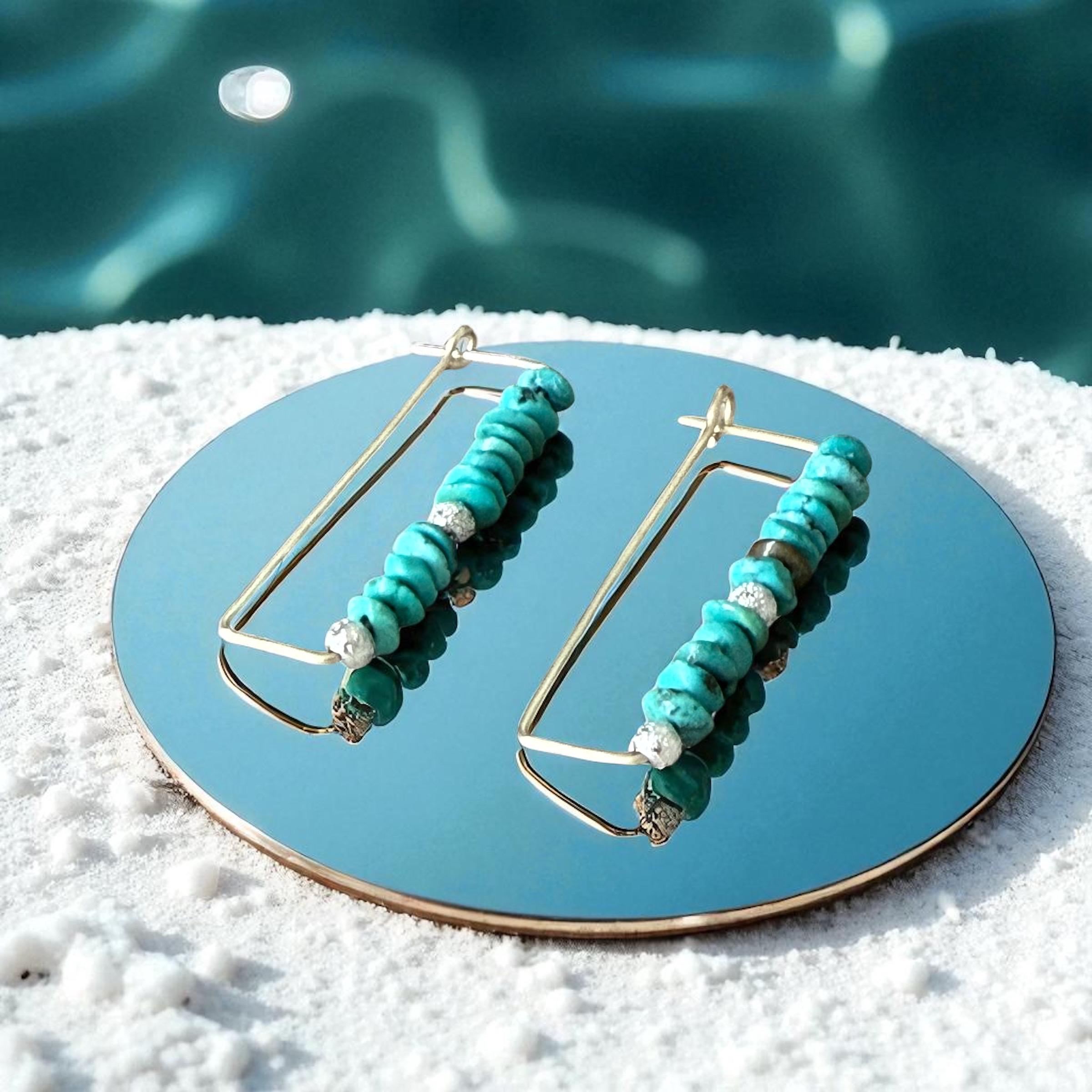 Azure Edge Statement Geometric Earrings