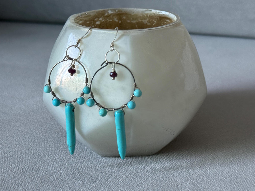 Electric Turquoise Tide Dagger Earrings