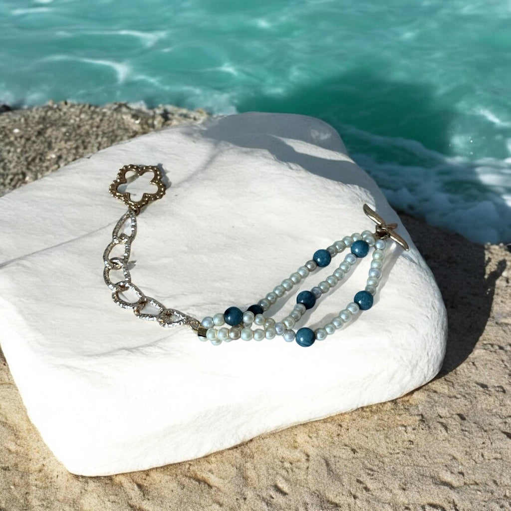 Ocean Edge Pearl Strand Bracelet