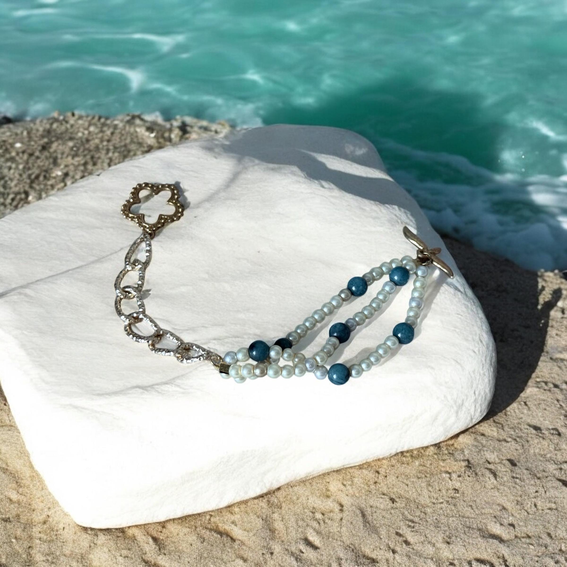 Ocean Edge Pearl Strand Bracelet