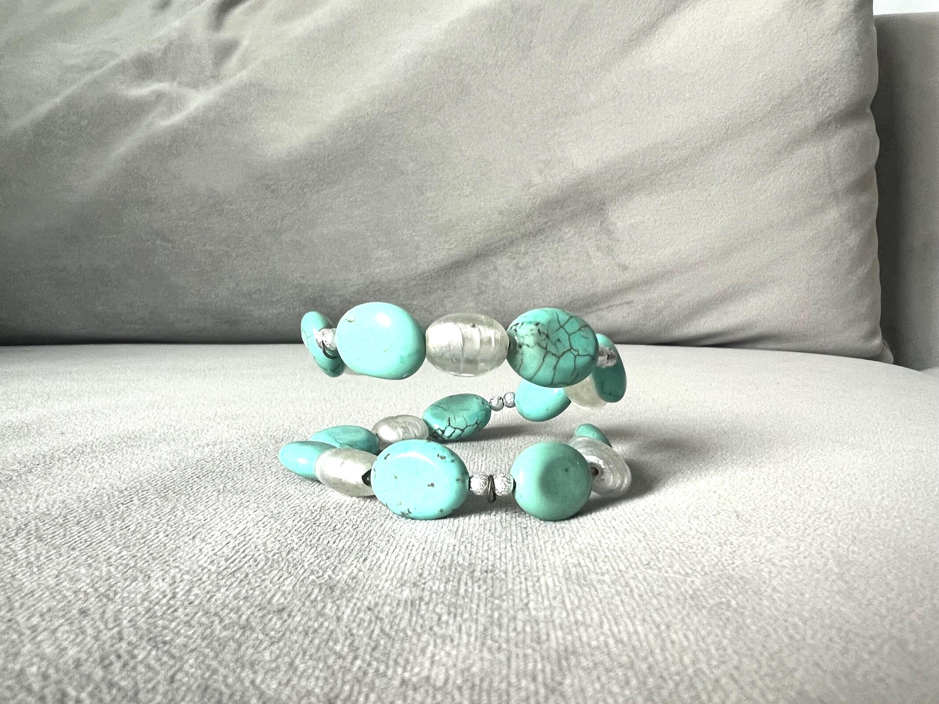 Coastal Turquoise Orbit Wrap Bracelet
