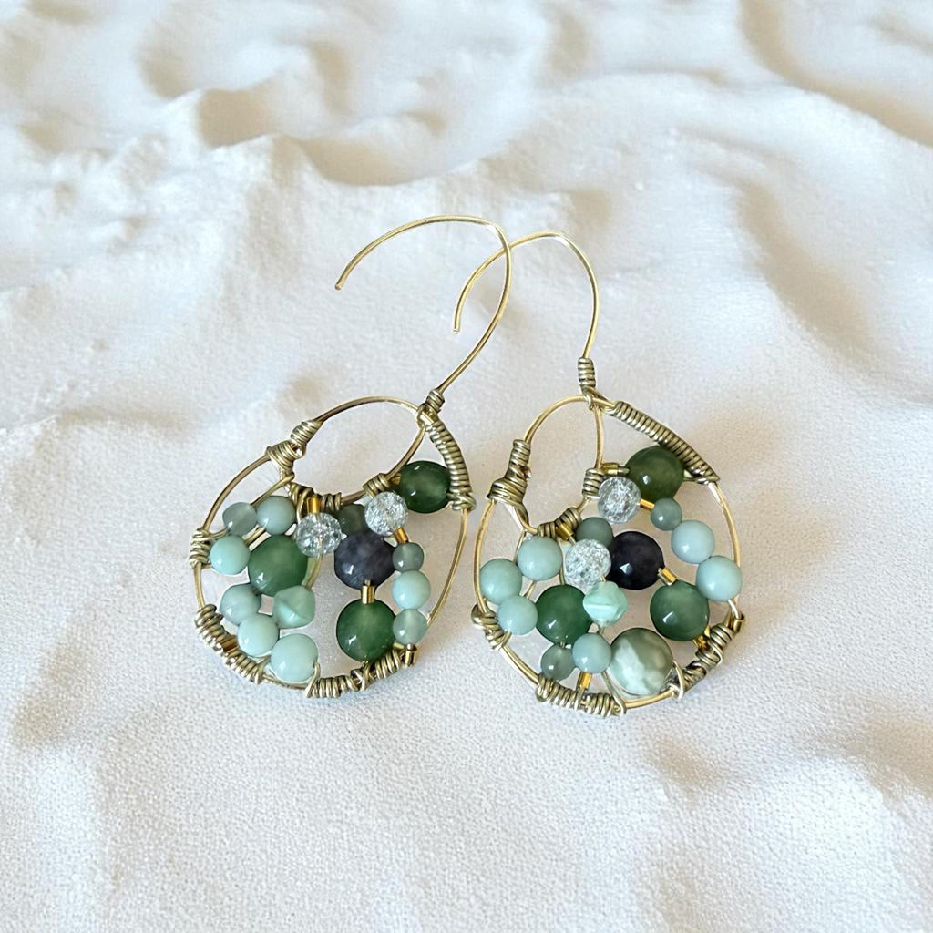 Emerald Tide Luxe Hoop Earrings