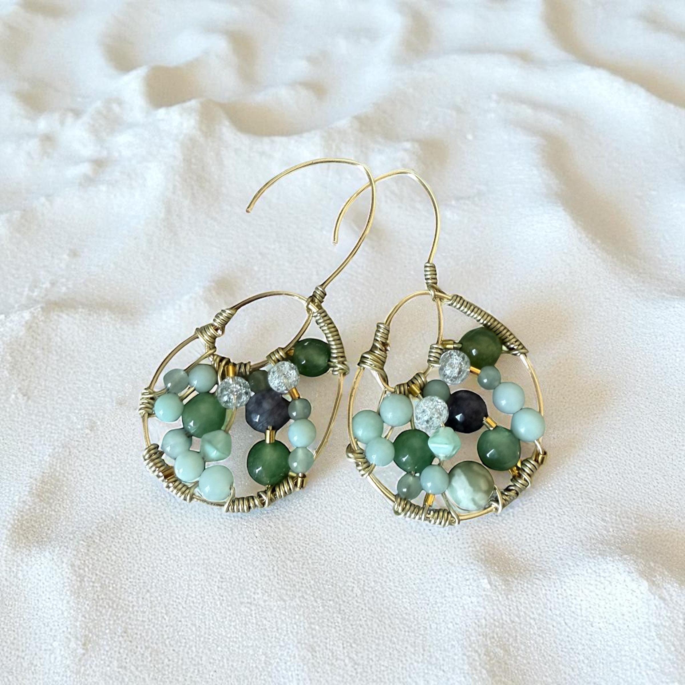 Emerald Tide Luxe Hoop Earrings