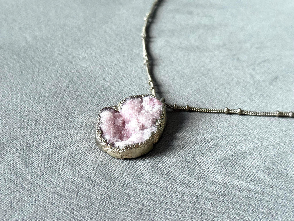Blush Shard Crystal Ore Pendant Necklace