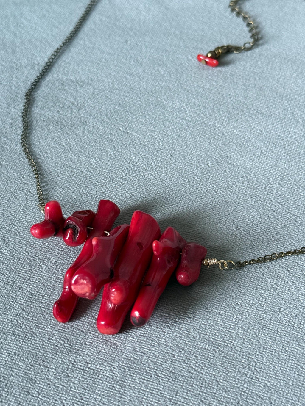Chunky Crimson Current Coral Statement Necklace