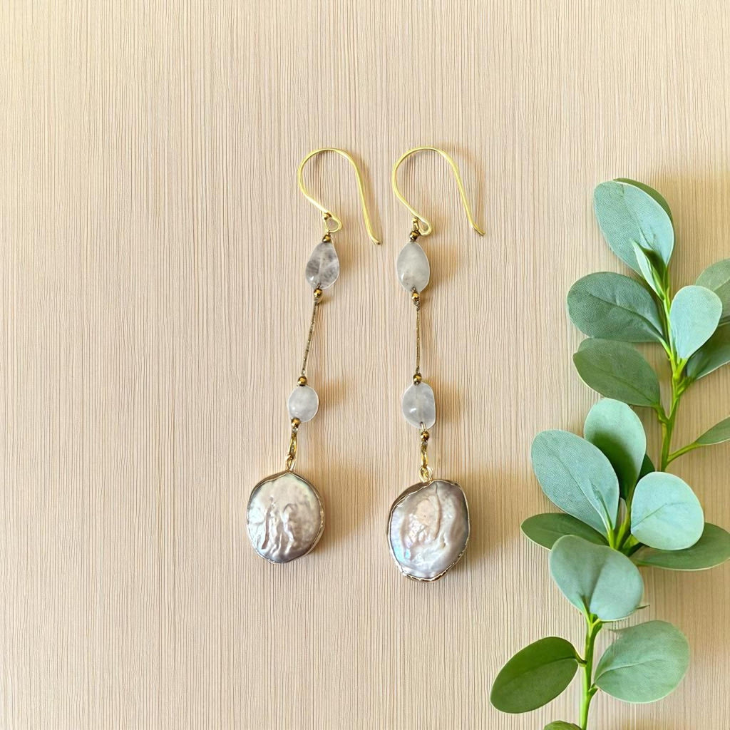 Golden Tides Baroque Drop Earrings