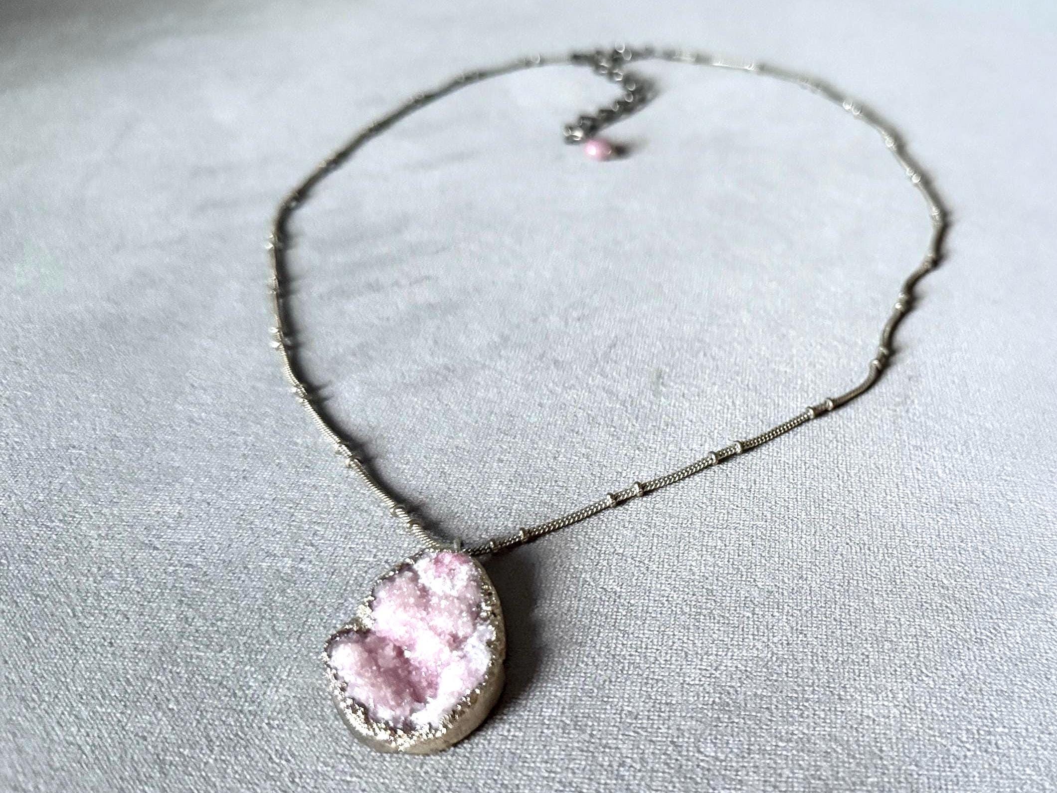 Blush Shard Crystal Ore Pendant Necklace