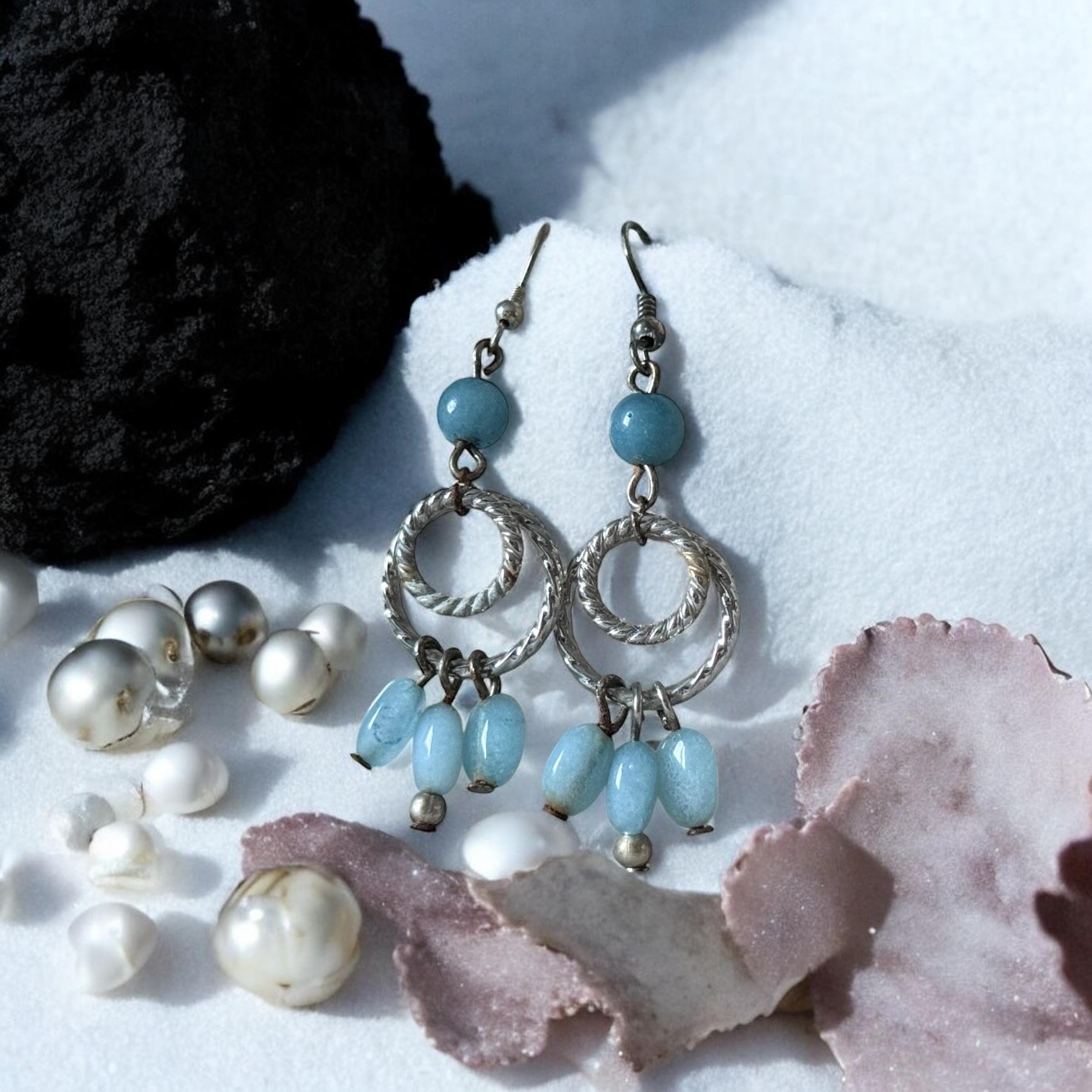 Blue Tide Drop Earrings