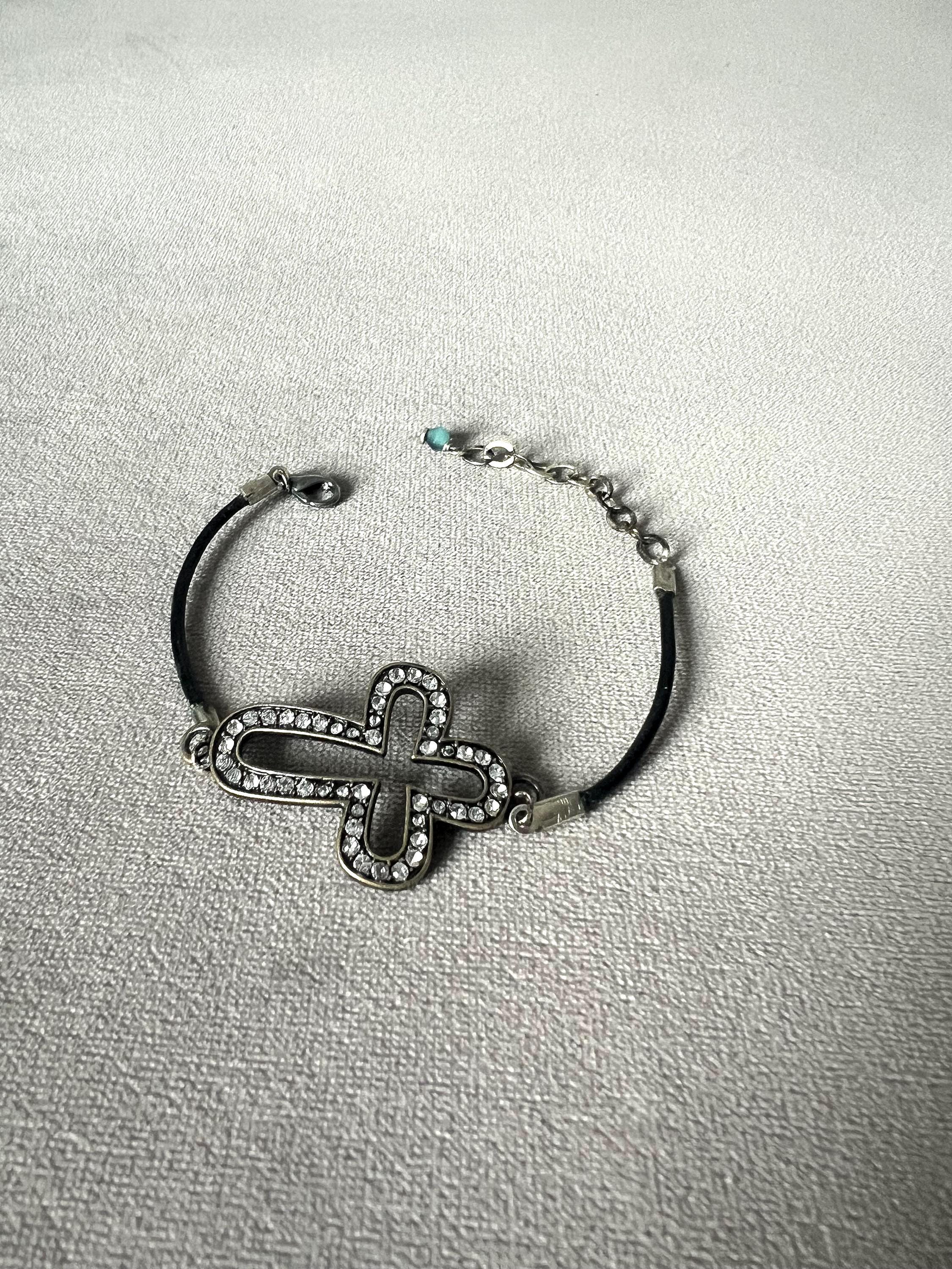 Crystal Cross Cord Bracelet