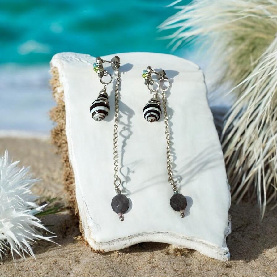 Striped Siren Drop Earrings