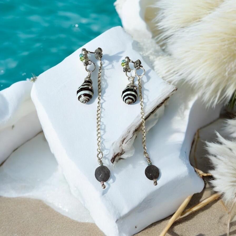 Striped Siren Drop Earrings
