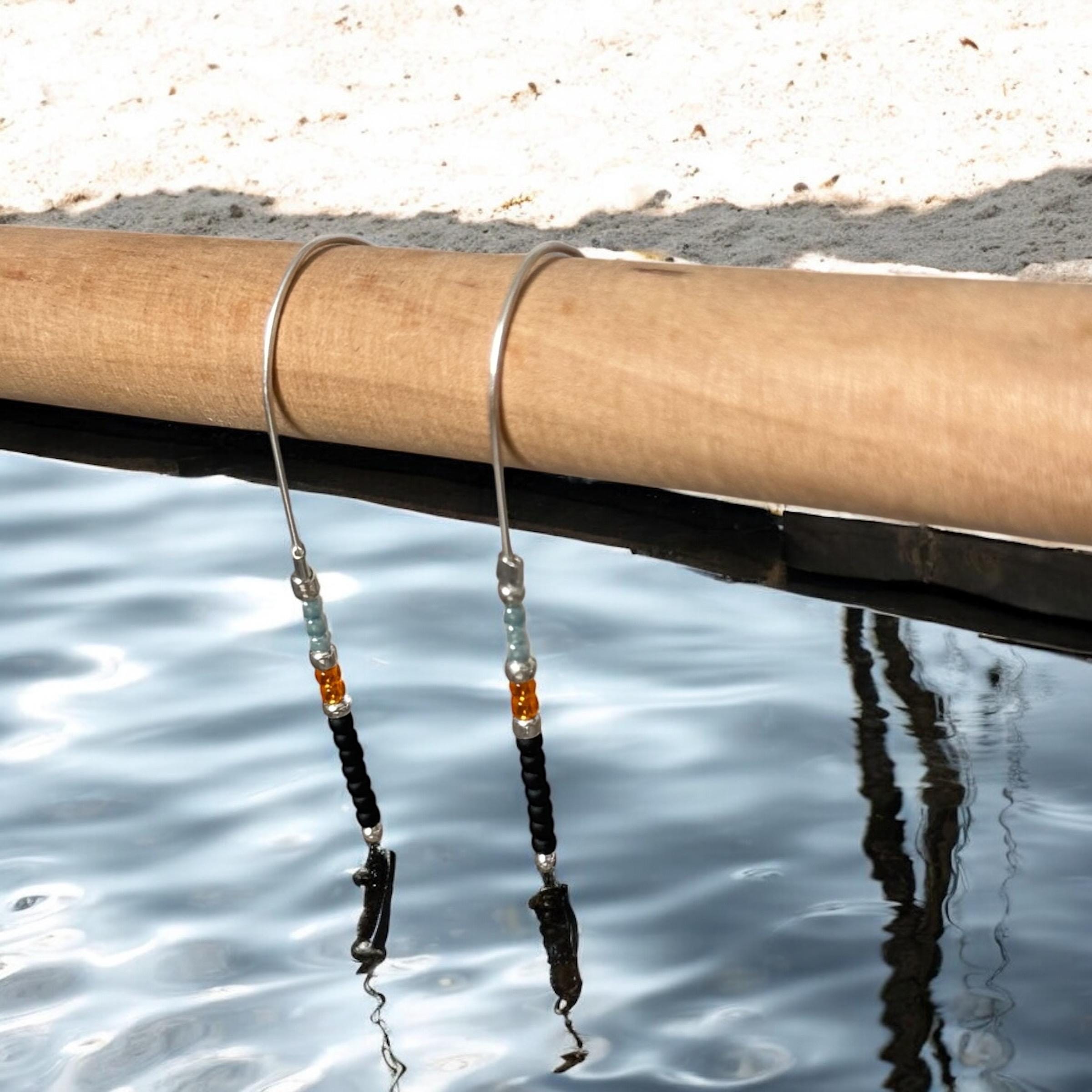 Midnight Current Hook Earrings – Molten Noir + Burnt Amber