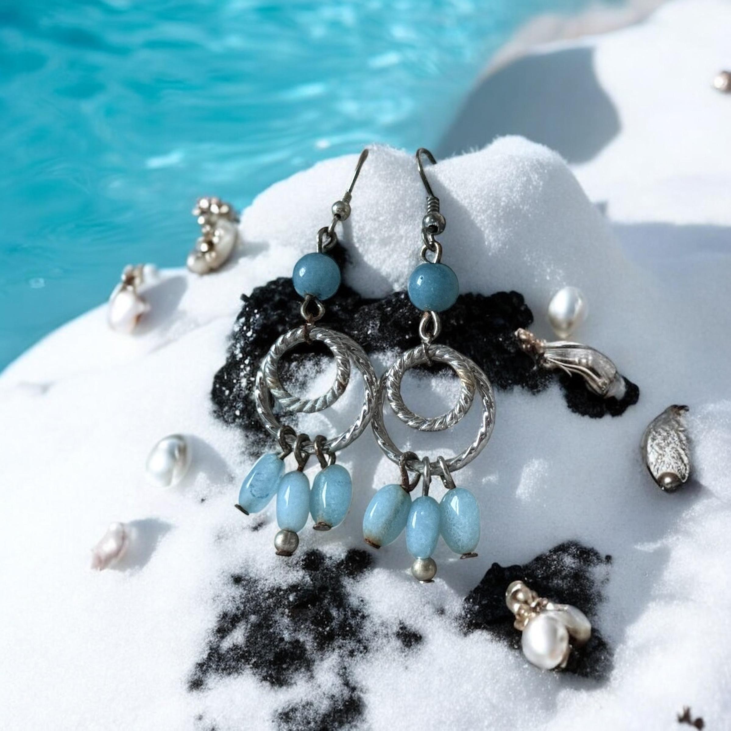 Blue Tide Drop Earrings