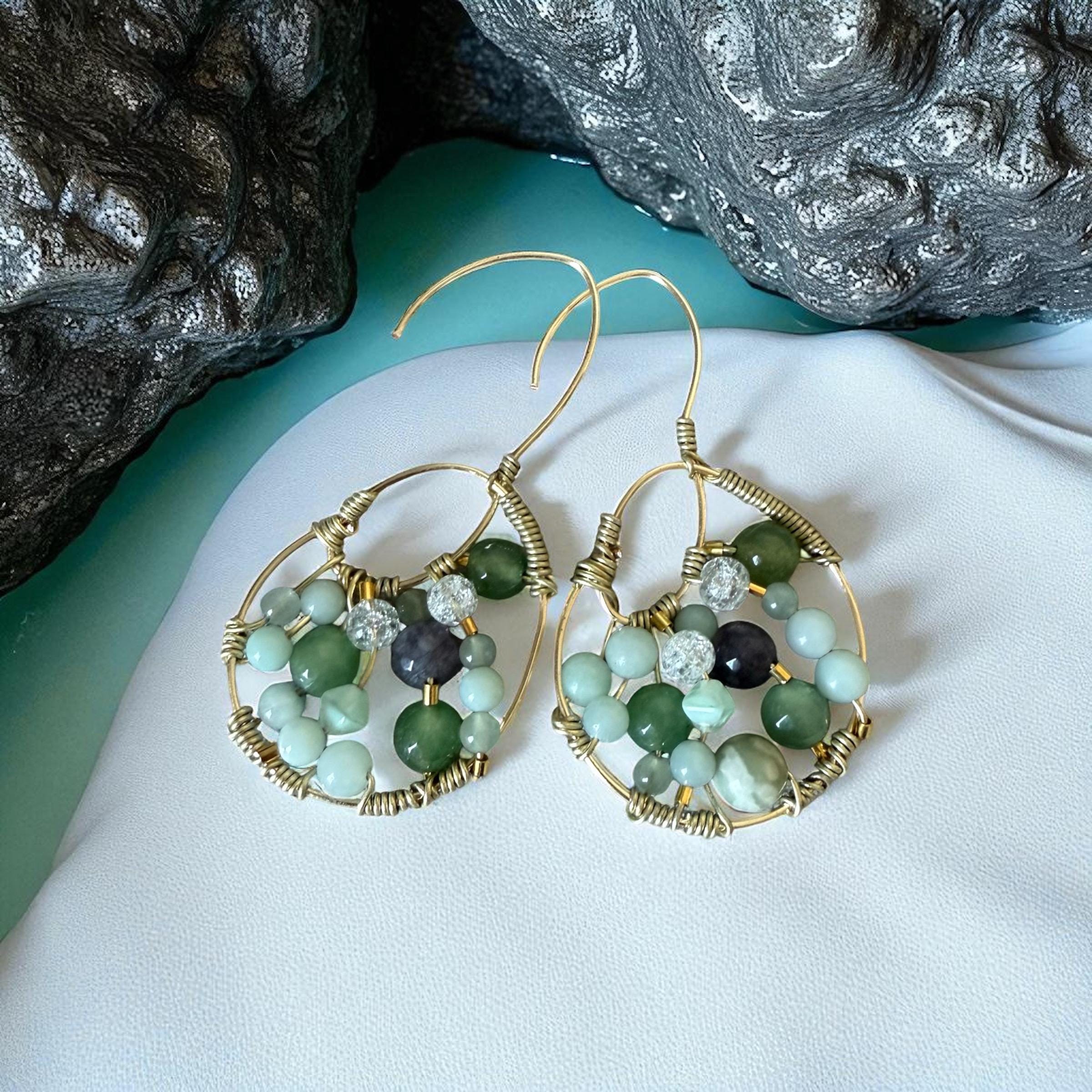 Emerald Tide Luxe Hoop Earrings