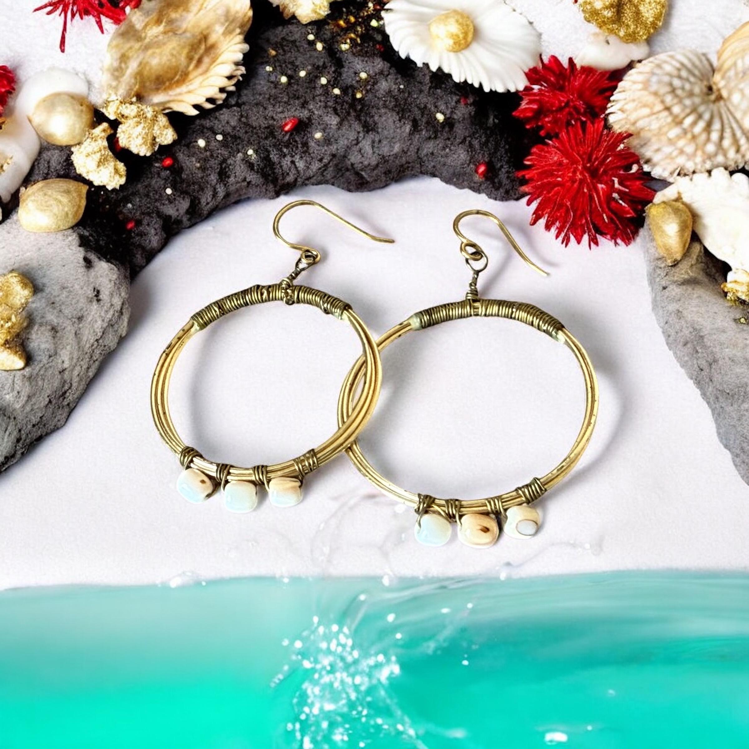 Golden Shoreline Hoop Earrings