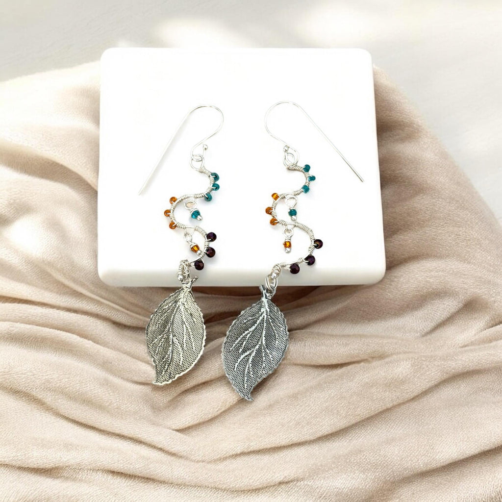 Twist of Nature Leaf Drop Earrings