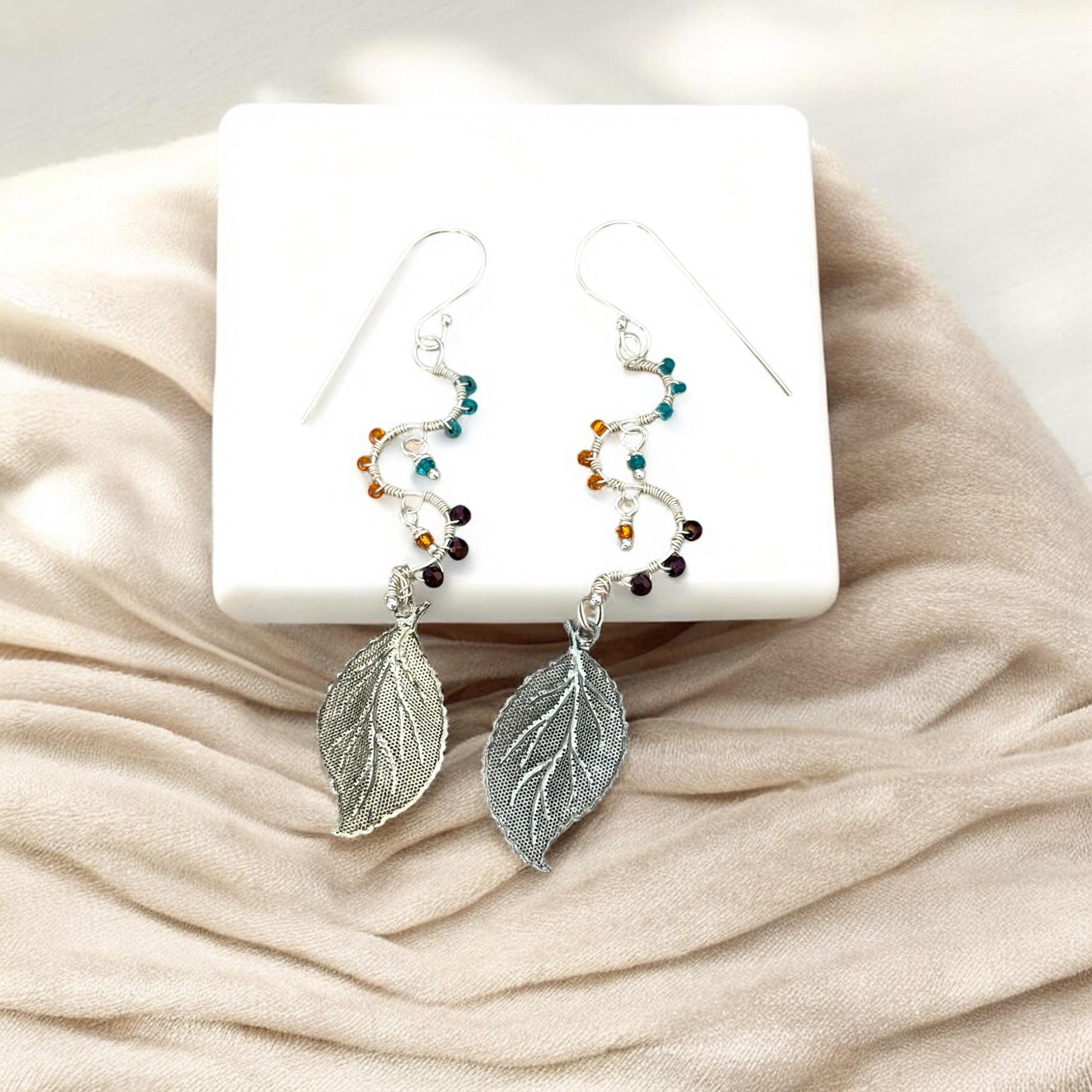 Twist of Nature Leaf Drop Earrings