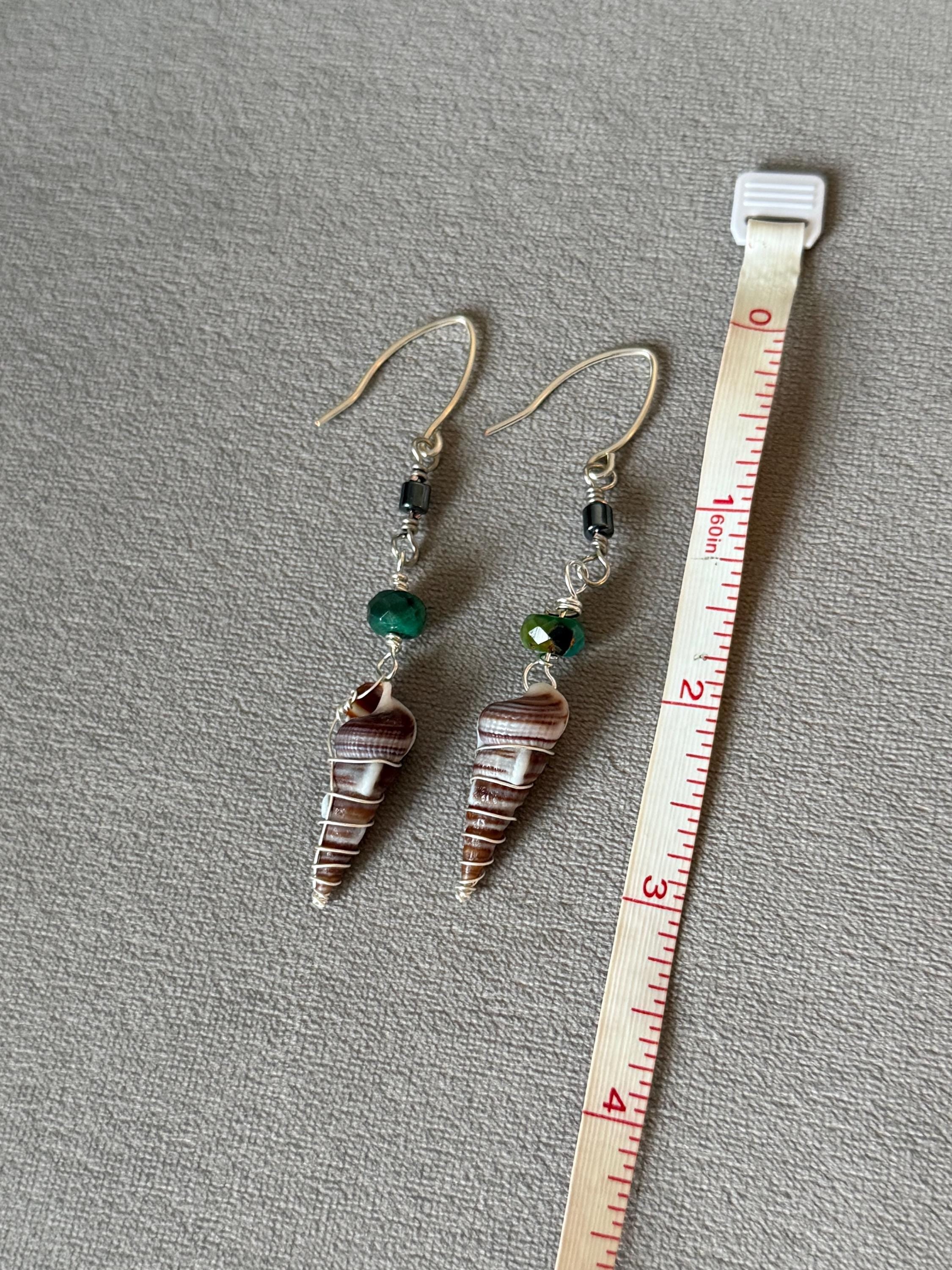 Twisted Metal Hawaiian Shell Earrings