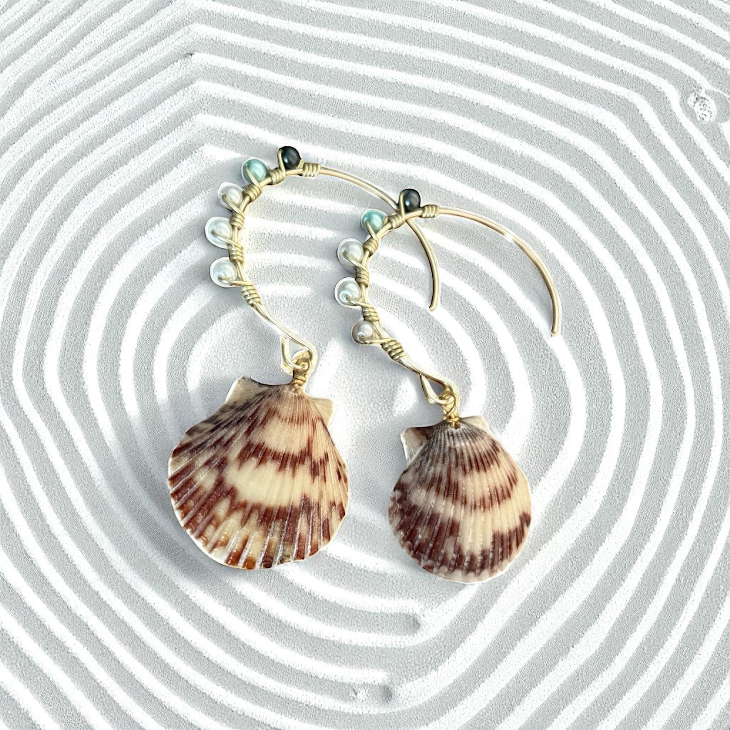 Luxe Vietnamese Shell Hoop Earrings