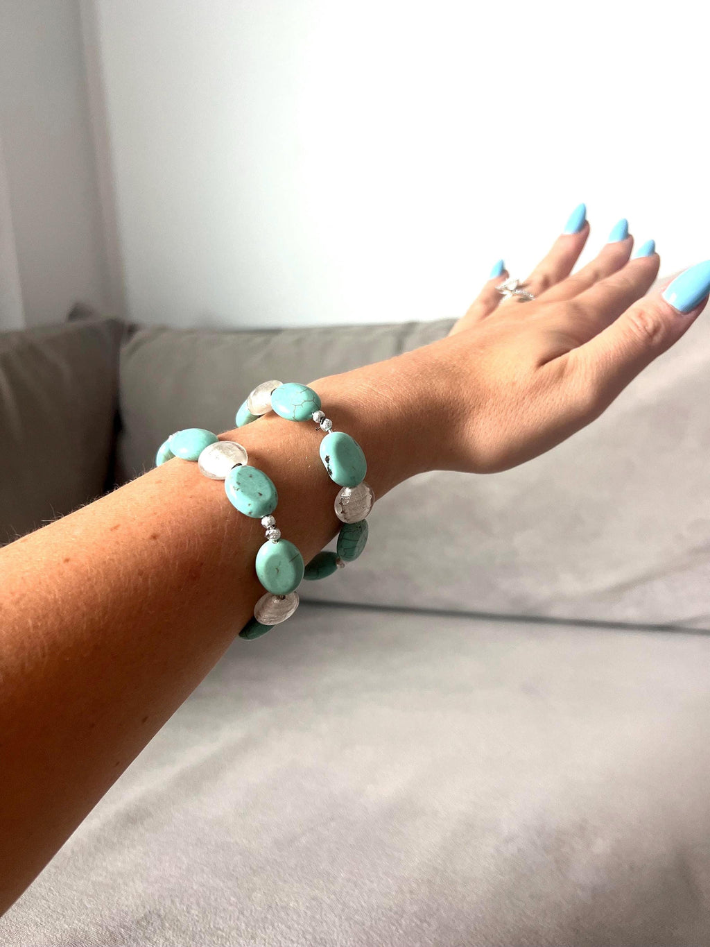 Coastal Turquoise Orbit Wrap Bracelet