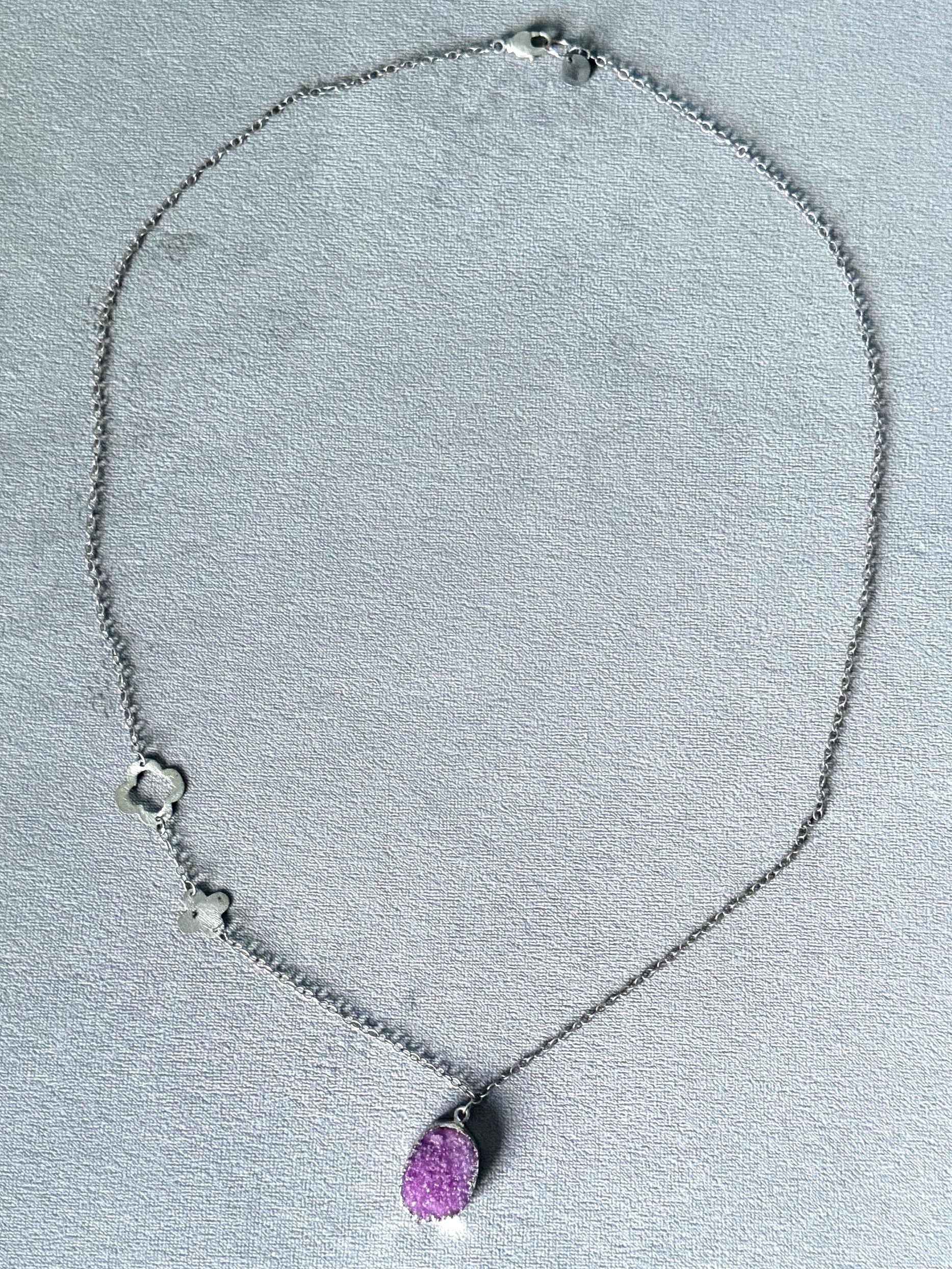 Violet Vein Ore Fossil Necklace