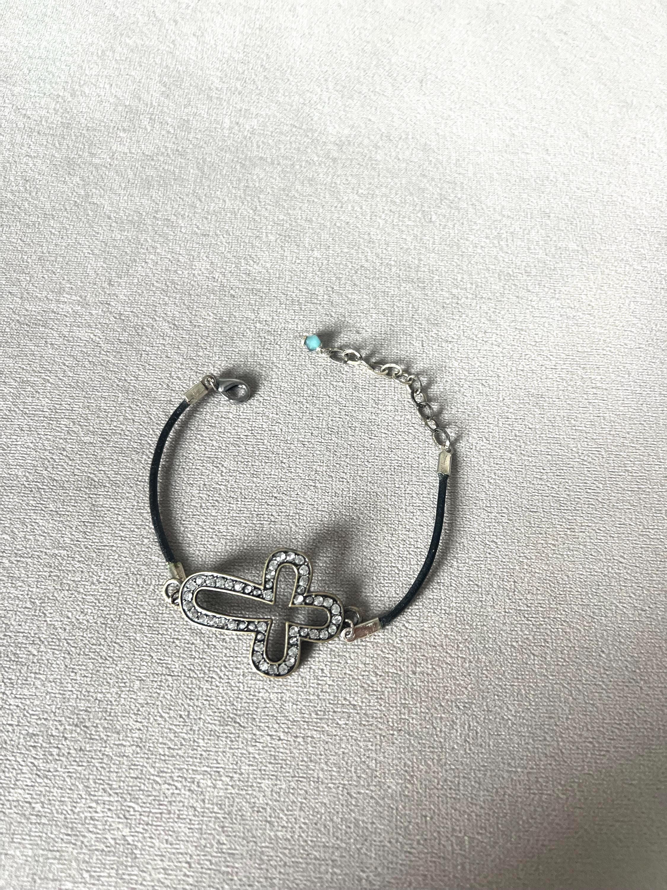 Crystal Cross Cord Bracelet