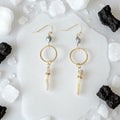Lunar Halo Pearl Drop Earrings