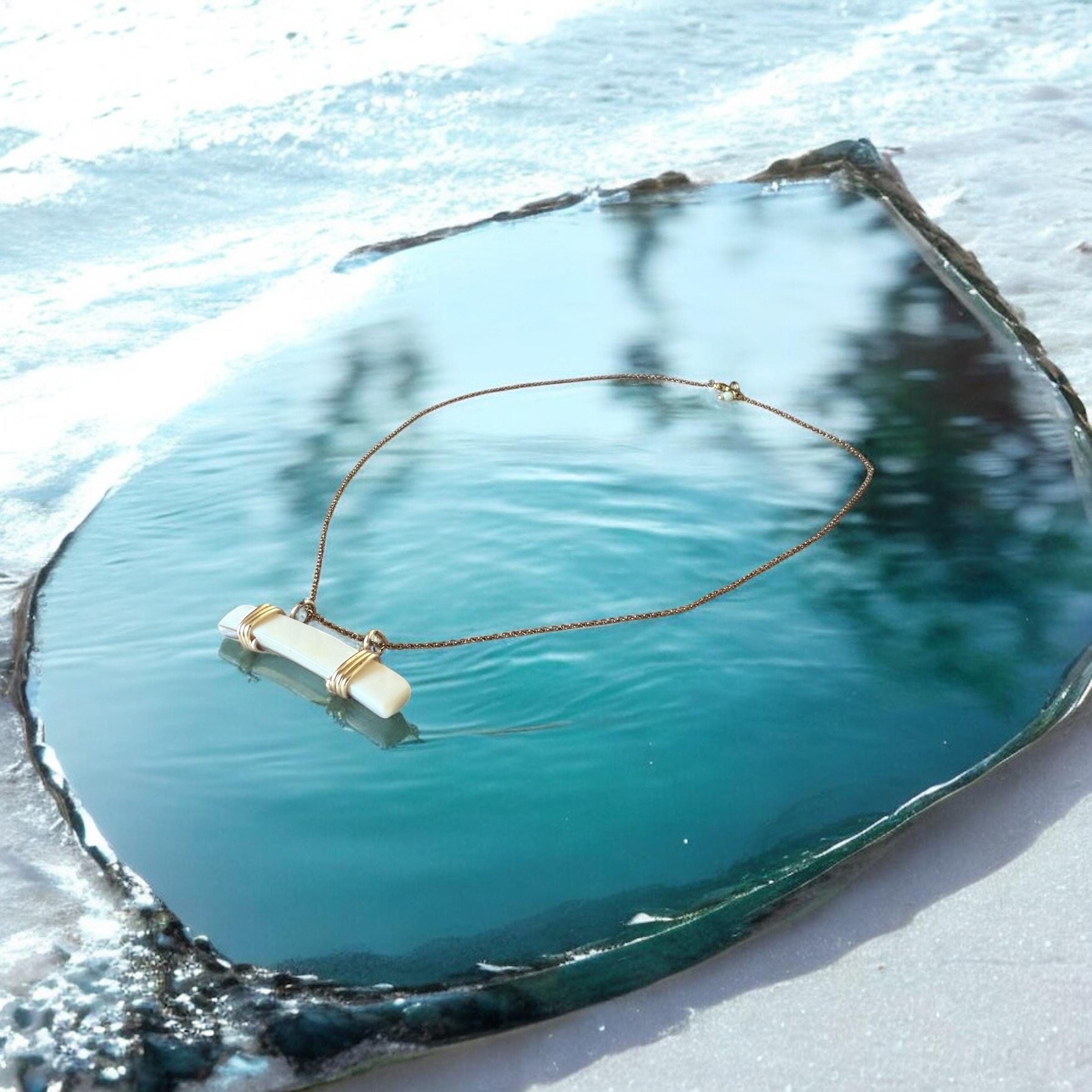 Tidebound Bar: Wrapped Pearl Pendant Necklace