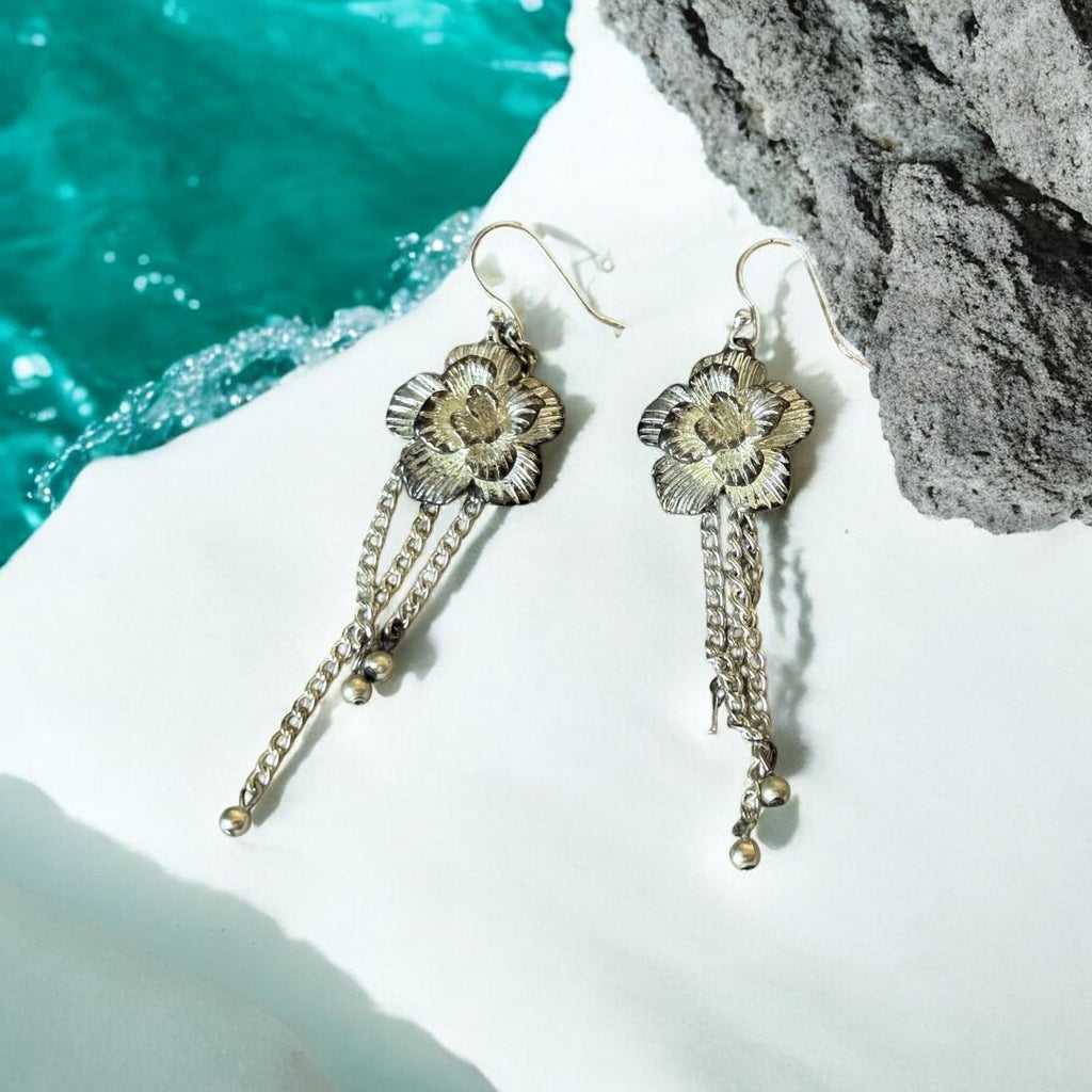 Moonlit Petal Drop Earrings