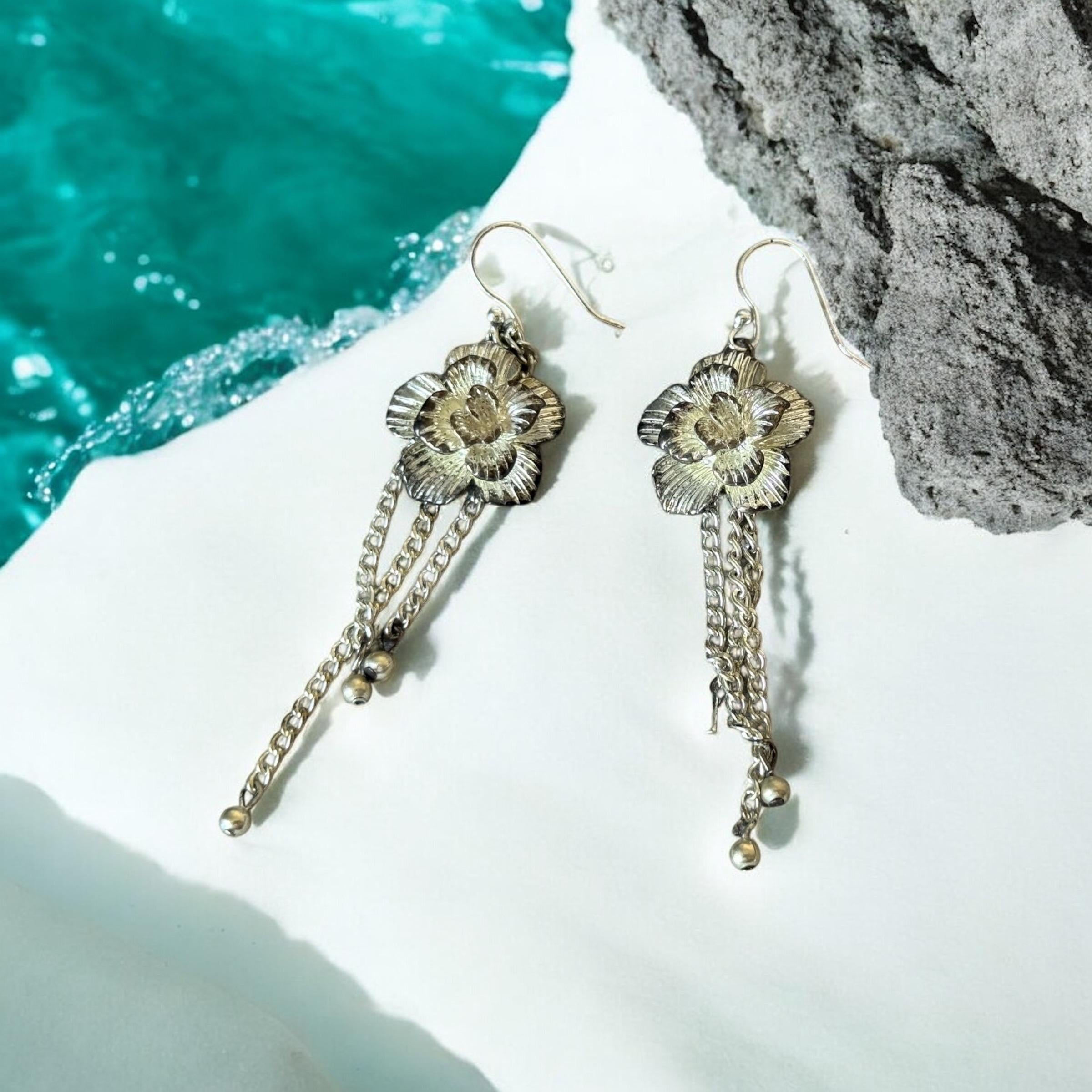 Moonlit Petal Drop Earrings
