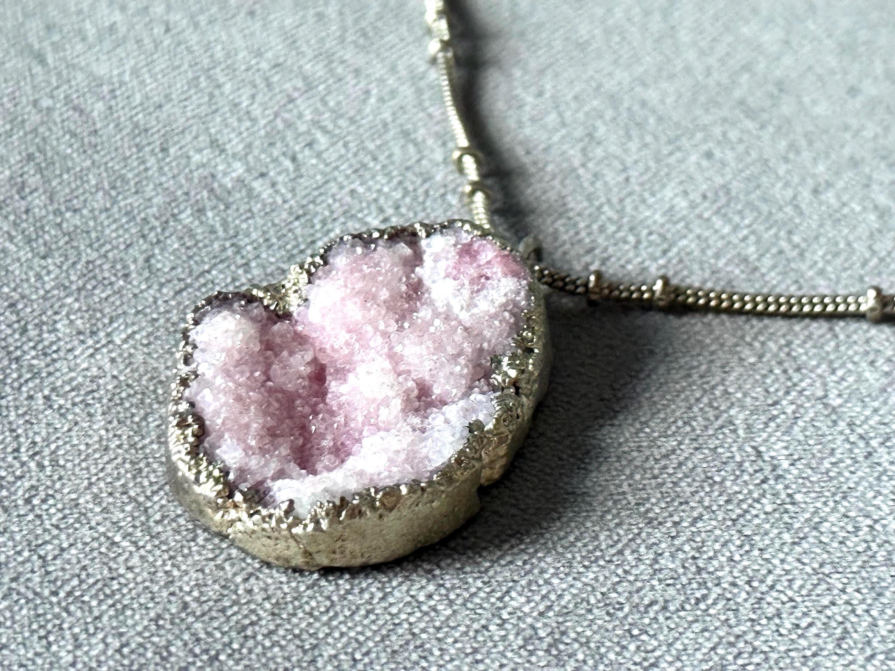 Blush Shard Crystal Ore Pendant Necklace