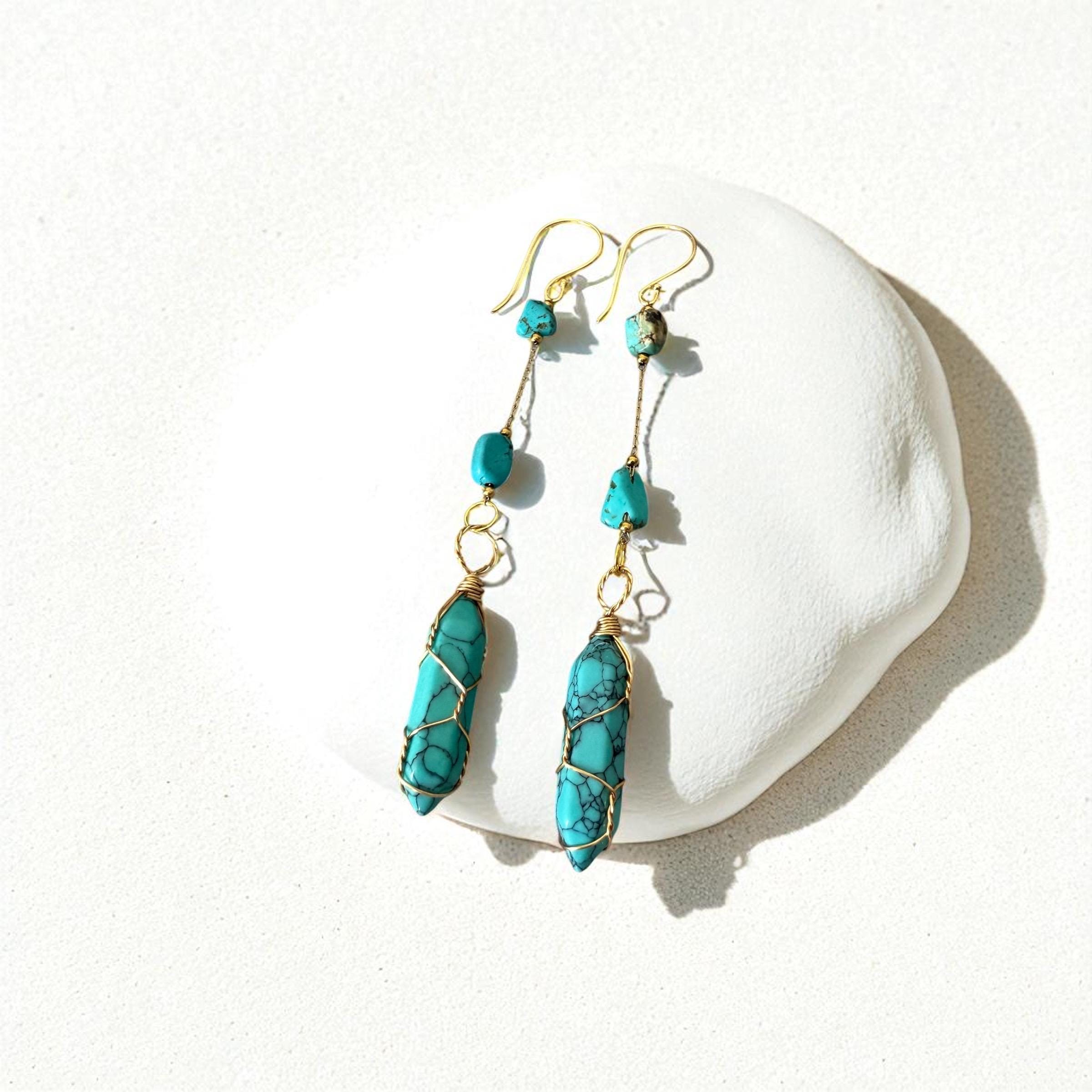 Azure Siren Drop Earrings – Oceanbound Collection