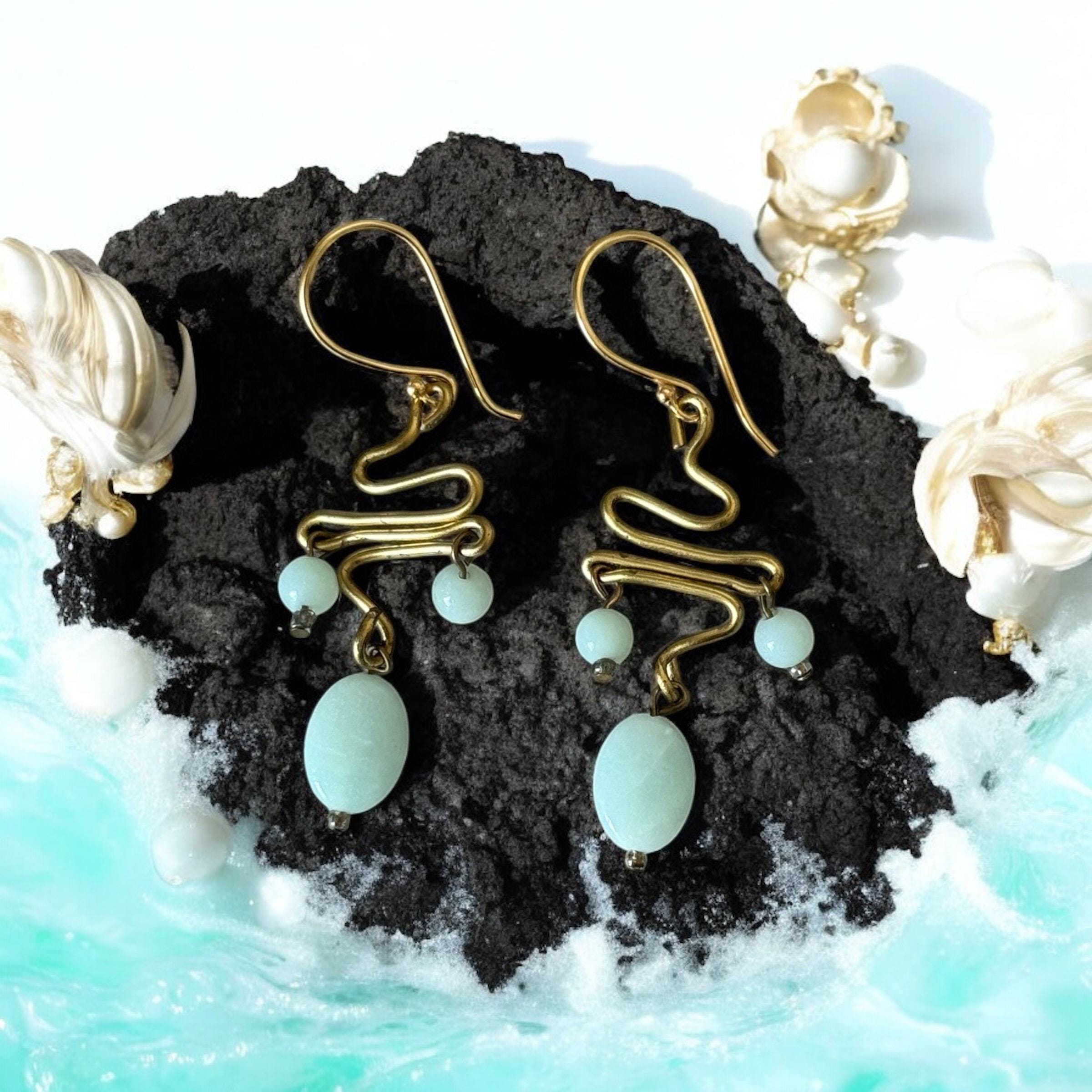Sea Current Twisted Drop Earrings