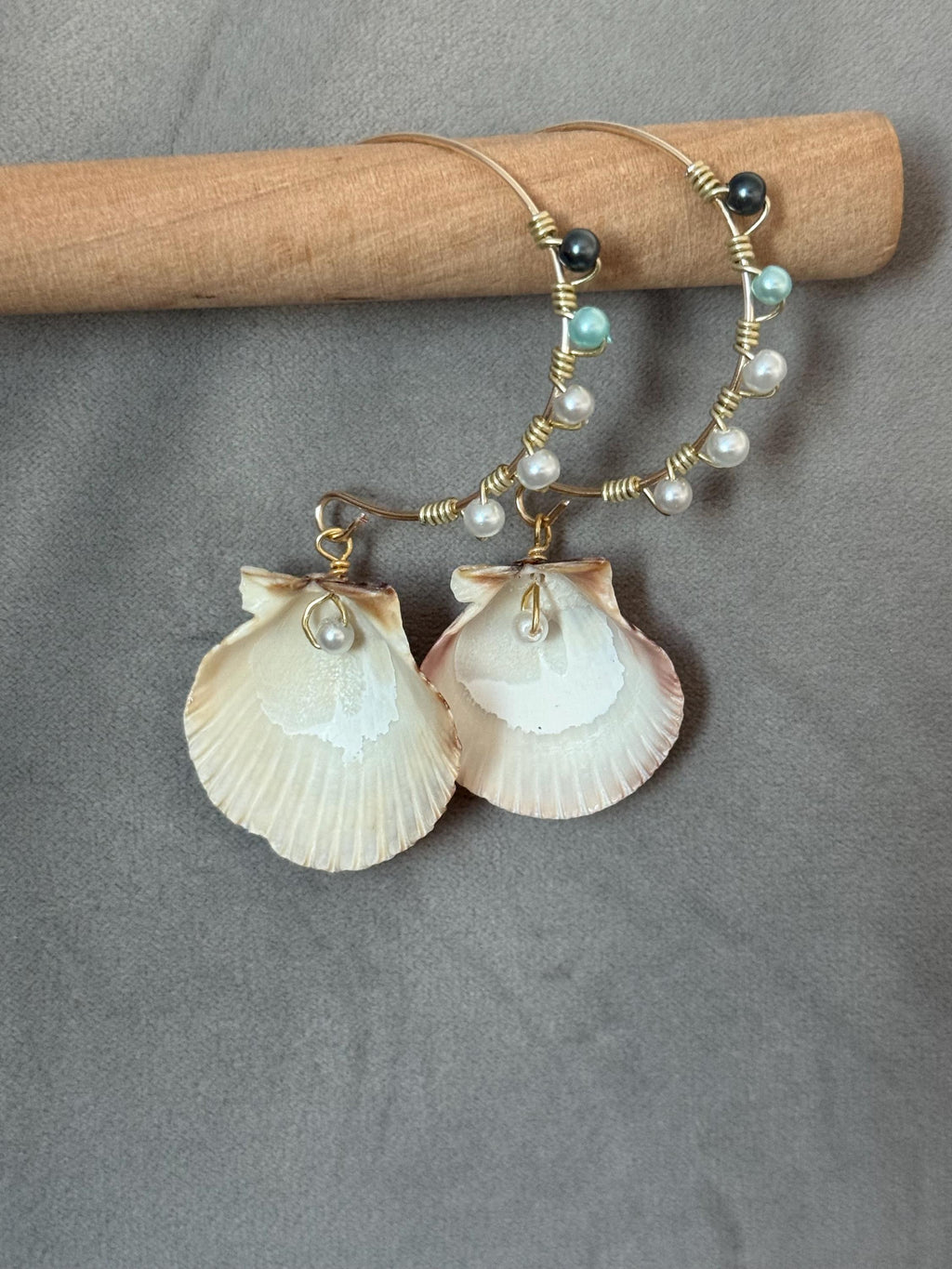 Luxe Vietnamese Shell Hoop Earrings