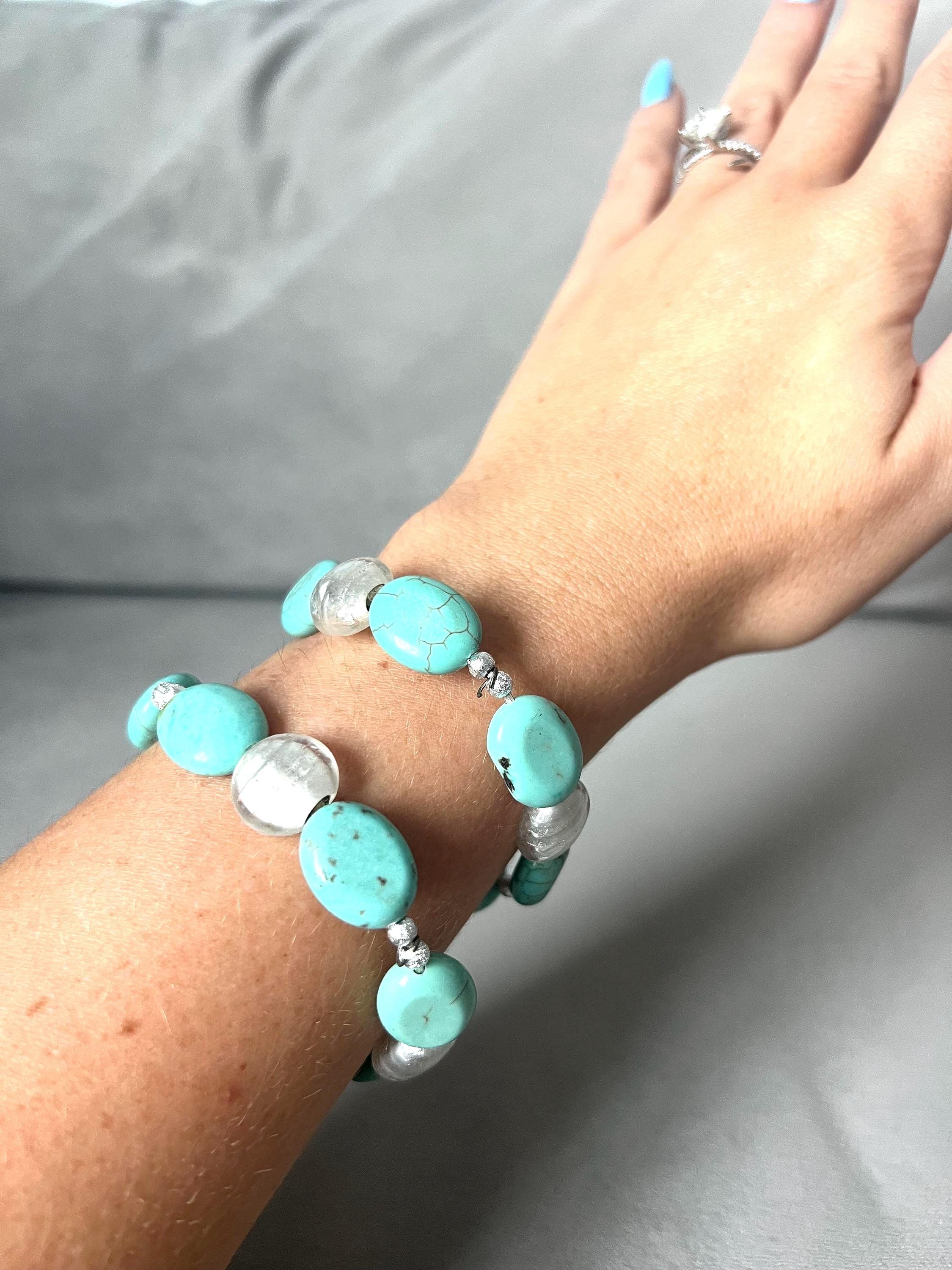 Coastal Turquoise Orbit Wrap Bracelet