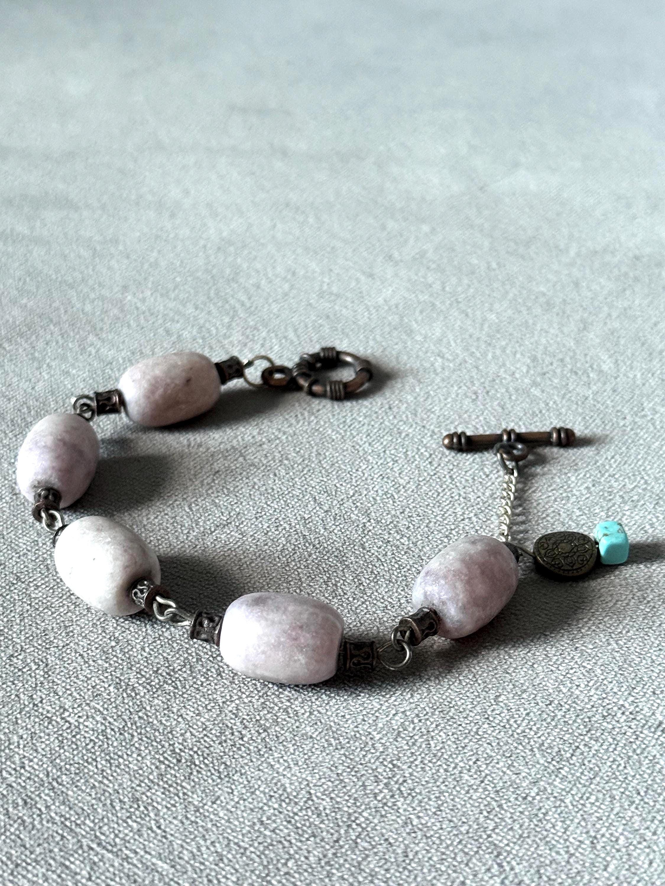 Dusty Pink Smoke Charm Bracelet